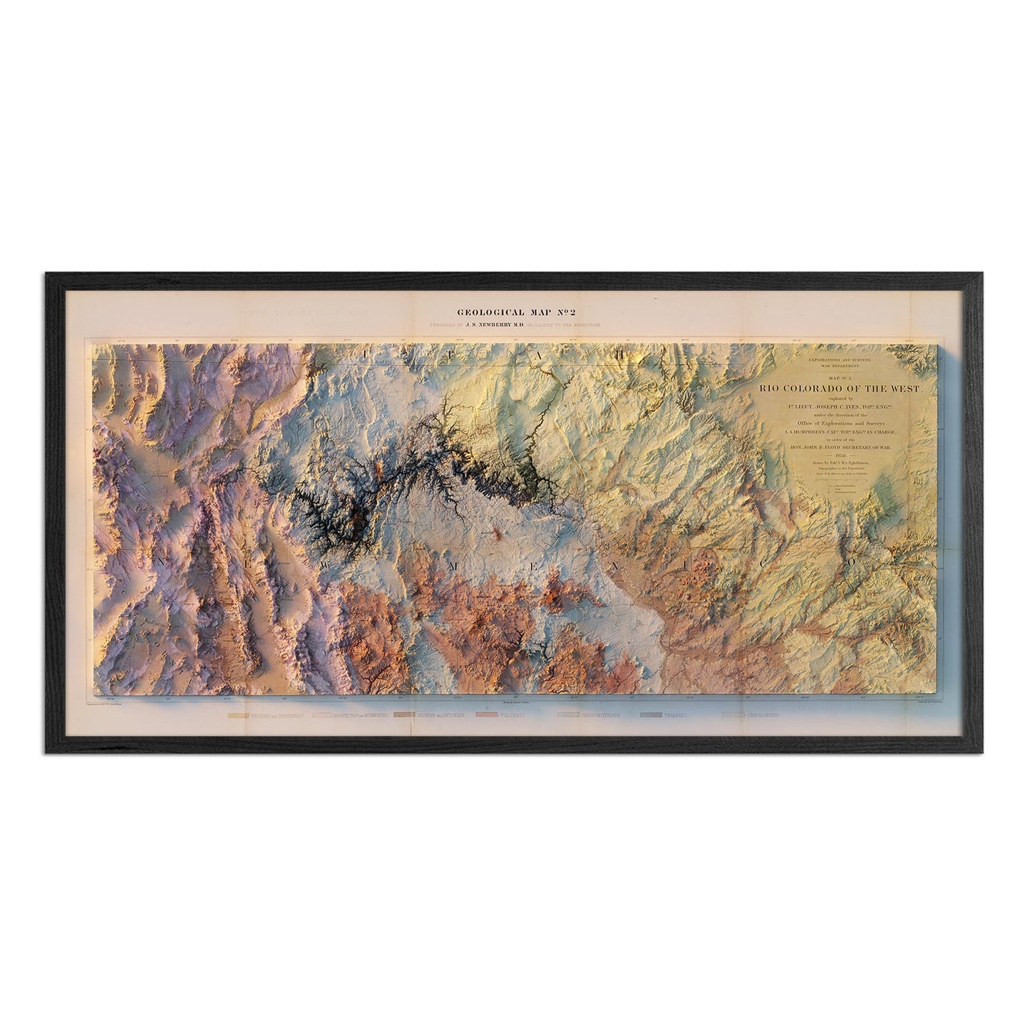 Vintage Colorado River Relief Map - 1858