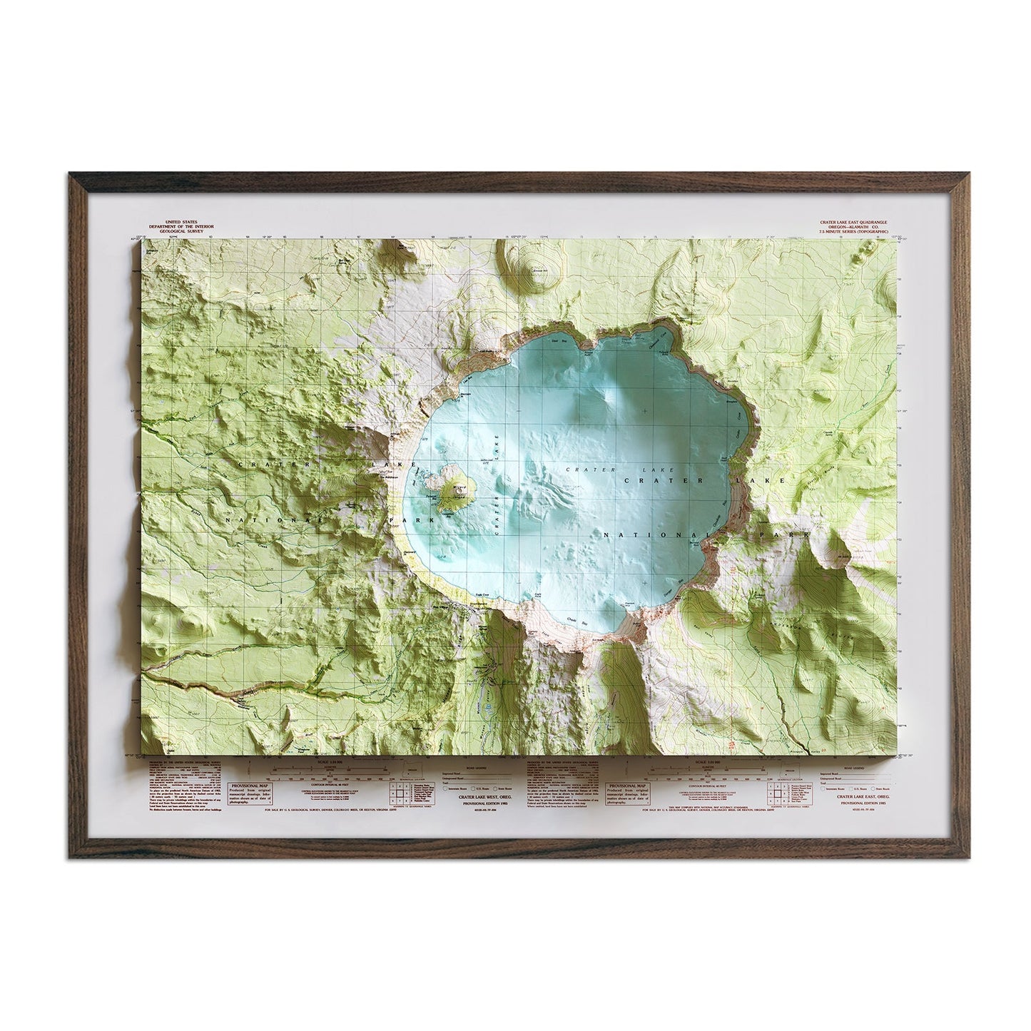 Crater Lake Relief Map - 1985