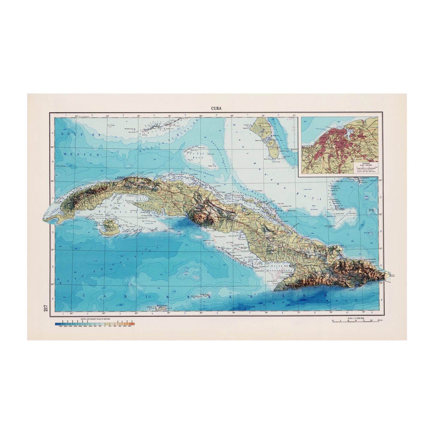 Cuba Relief Map - 1967