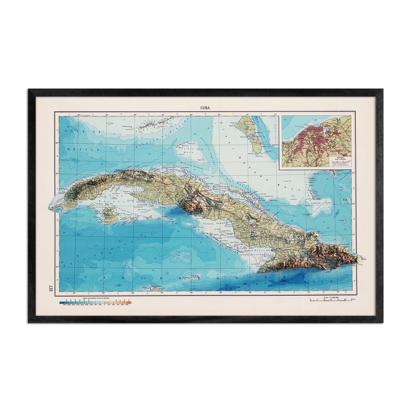 Cuba Relief Map - 1967