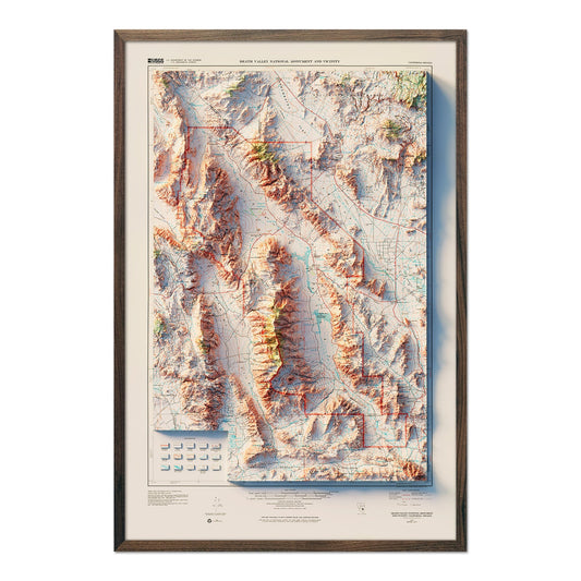 Vintage Death Valley Relief Map - 1977