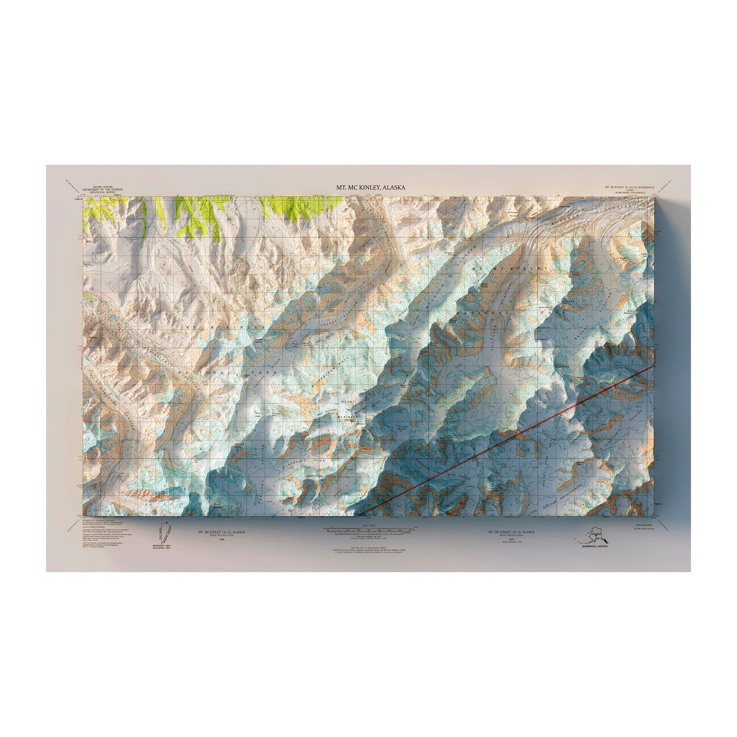 Denali Relief Map - 1954