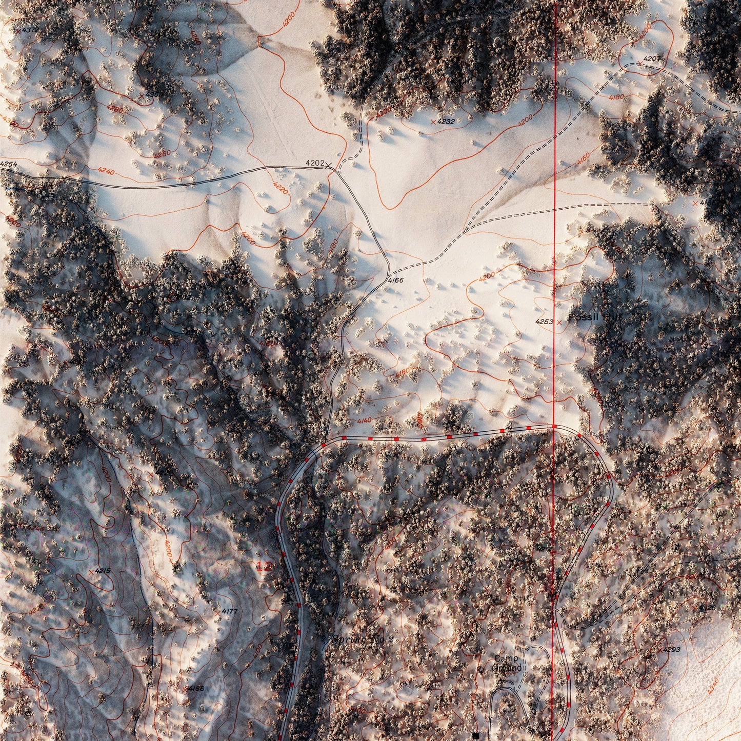 Devils Tower 1954 Shaded Relief Map