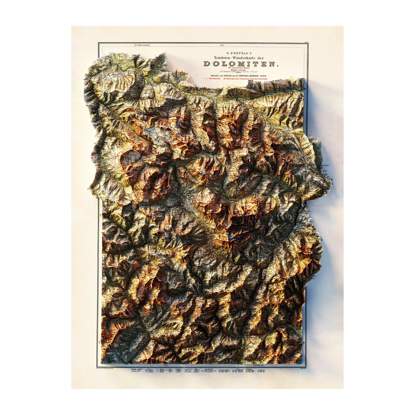 Vintage Dolomites Map - 1904