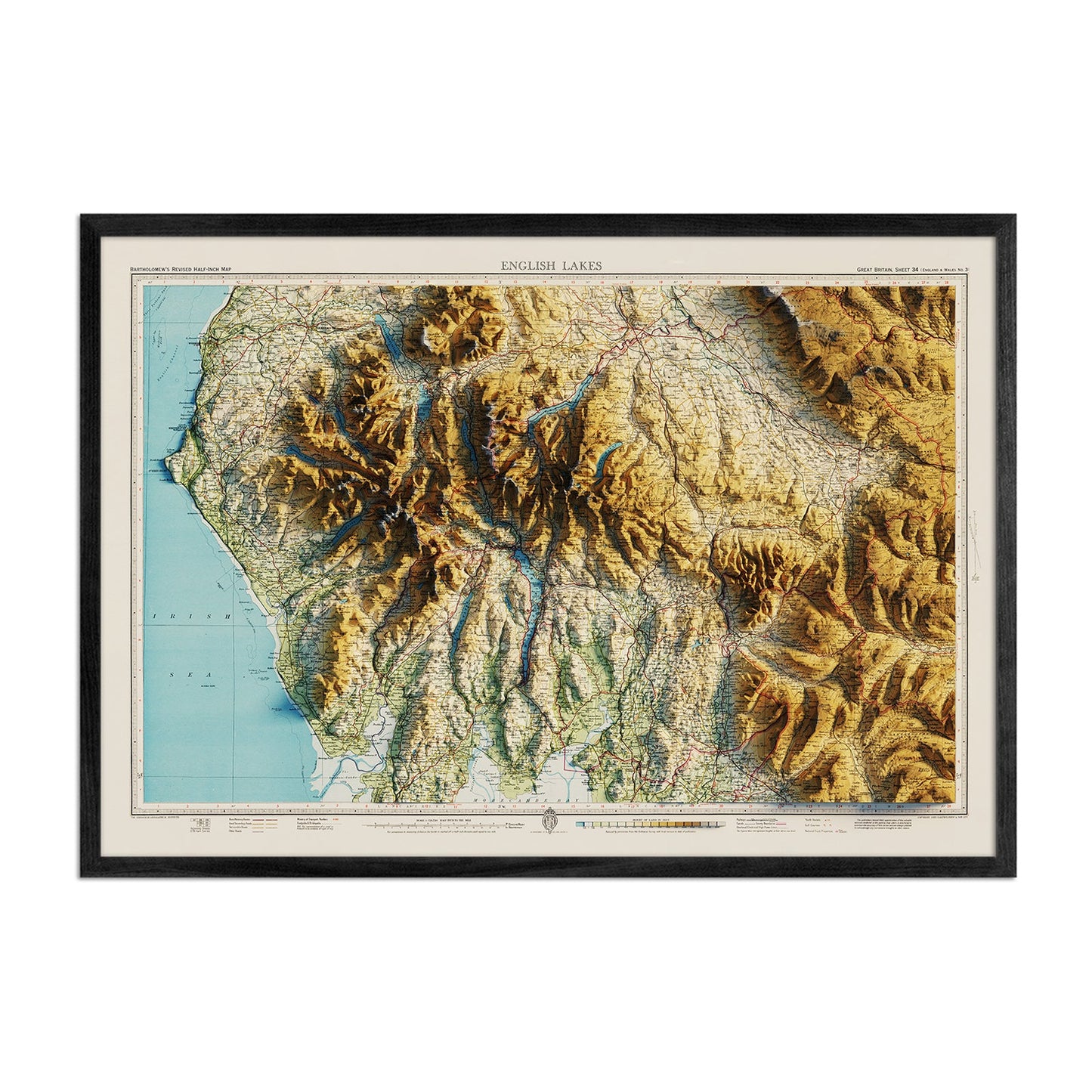 Vintage English Lakes Map - 1941