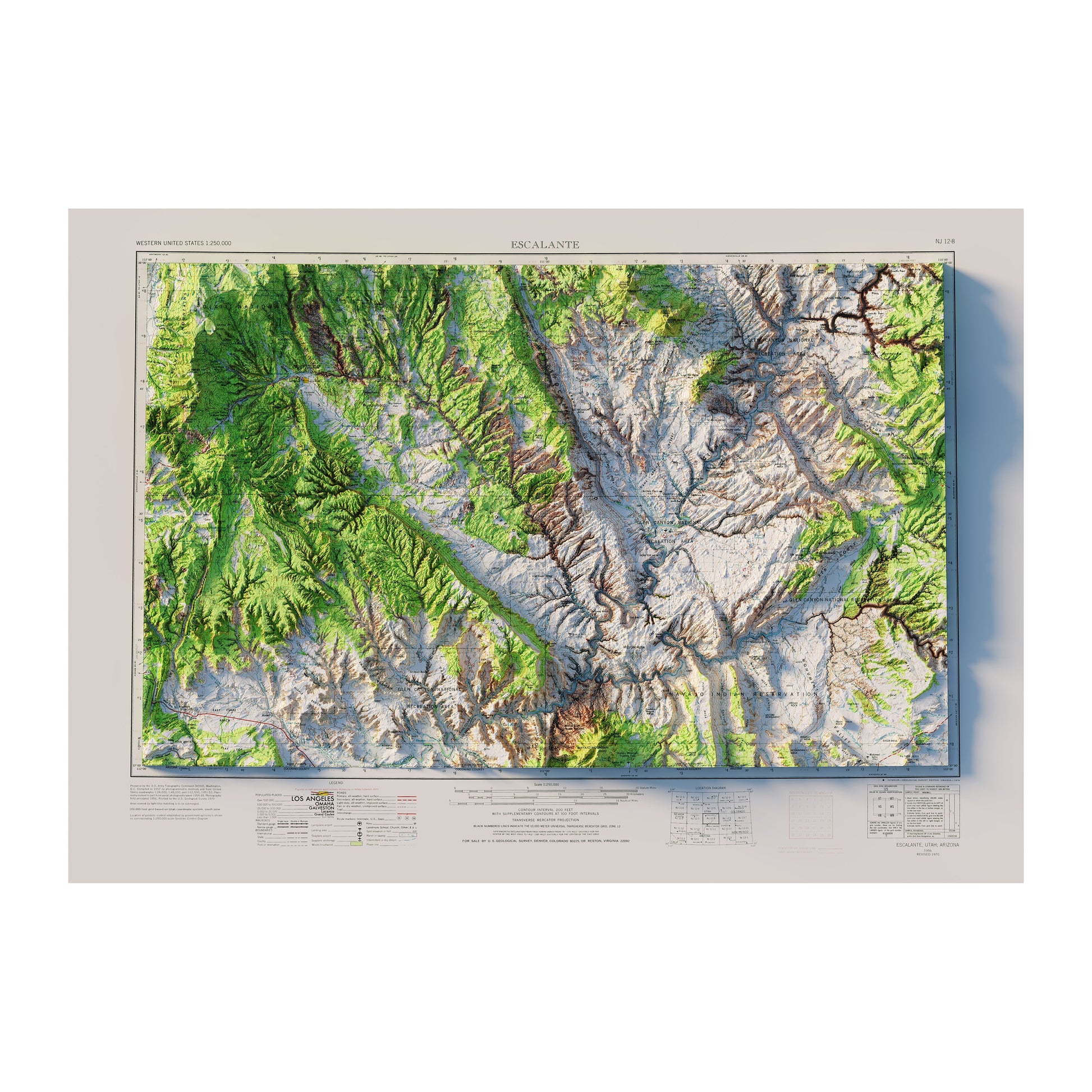 Escalante Relief Map 1956