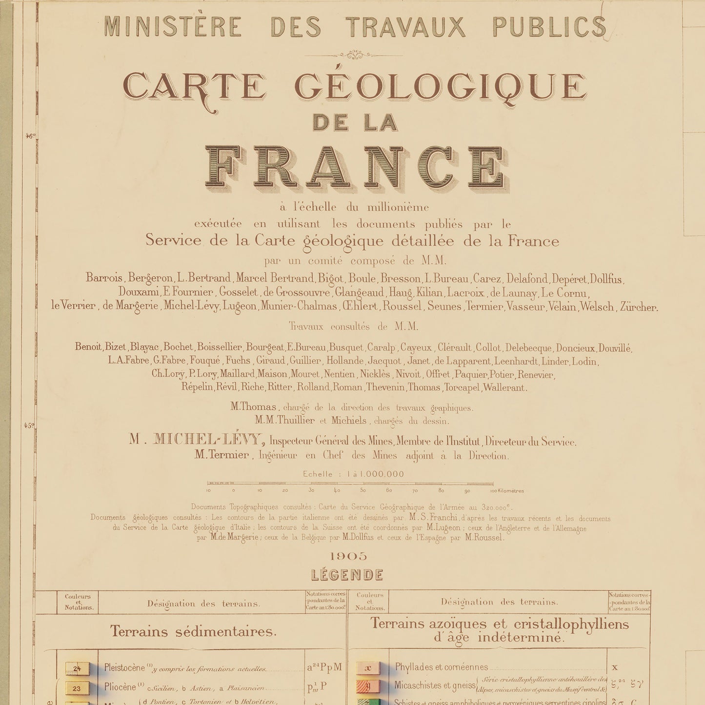 France 1905 Shaded Relief Map