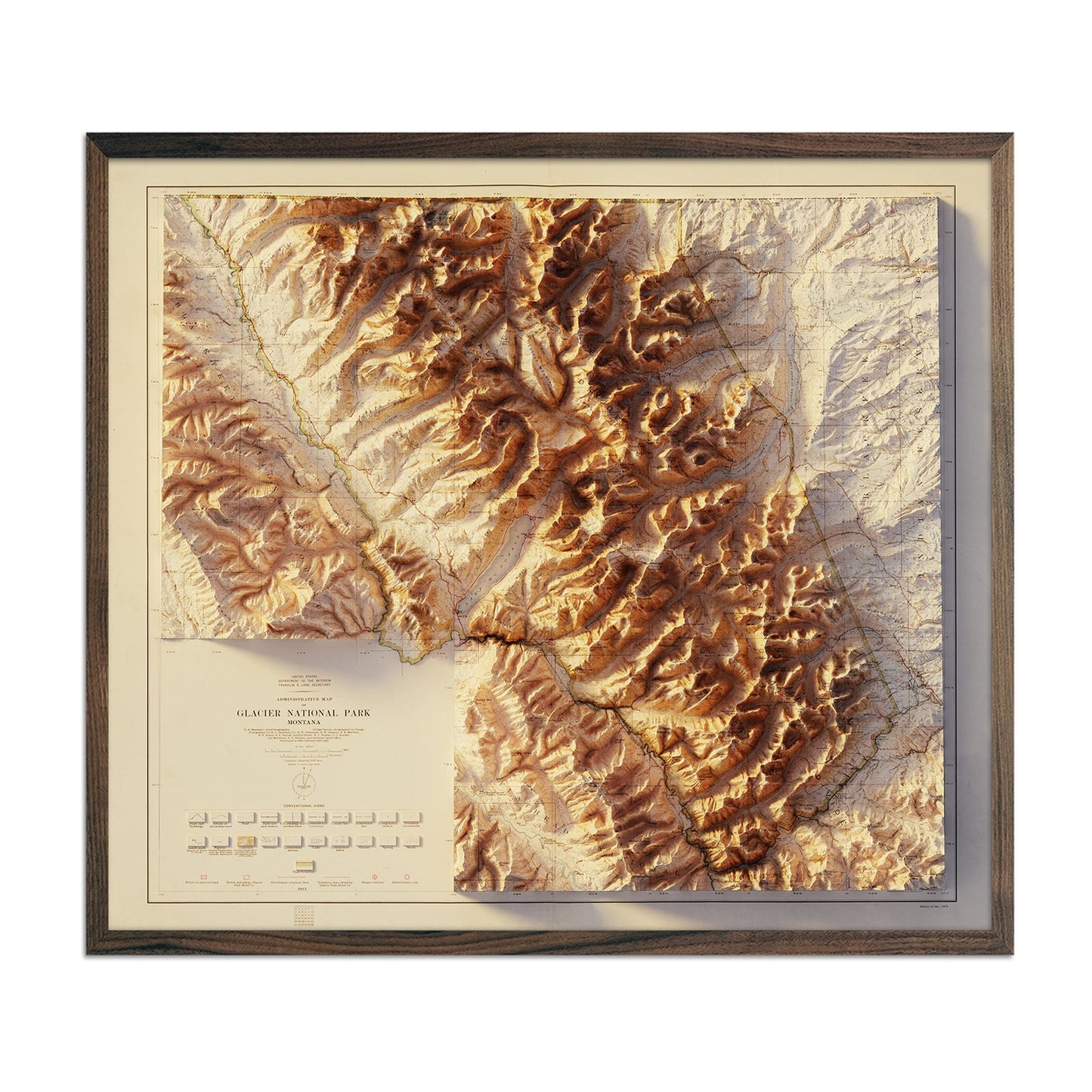 Glacier Relief Map - 1915
