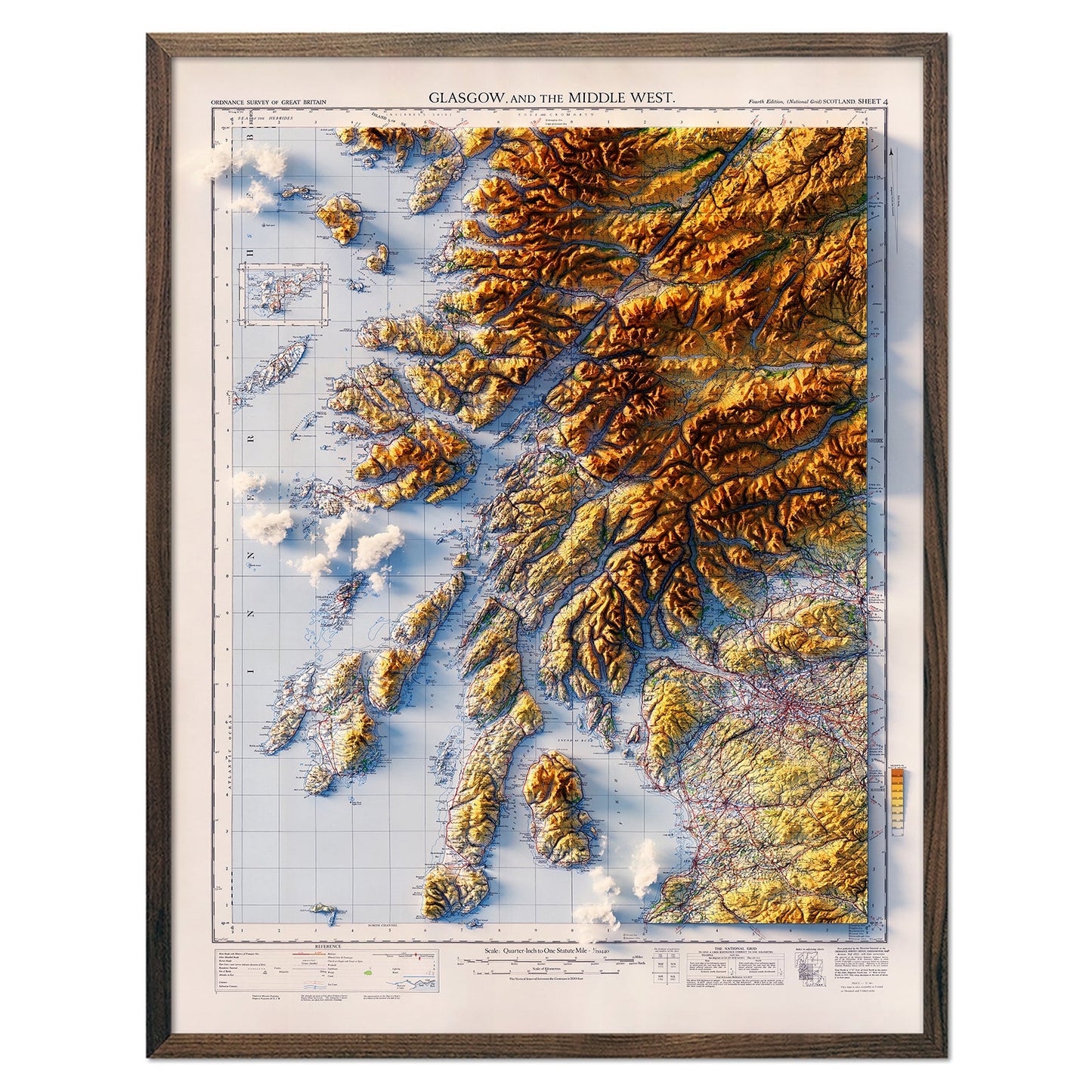 Relief Map of Glasgow and the Middle West
