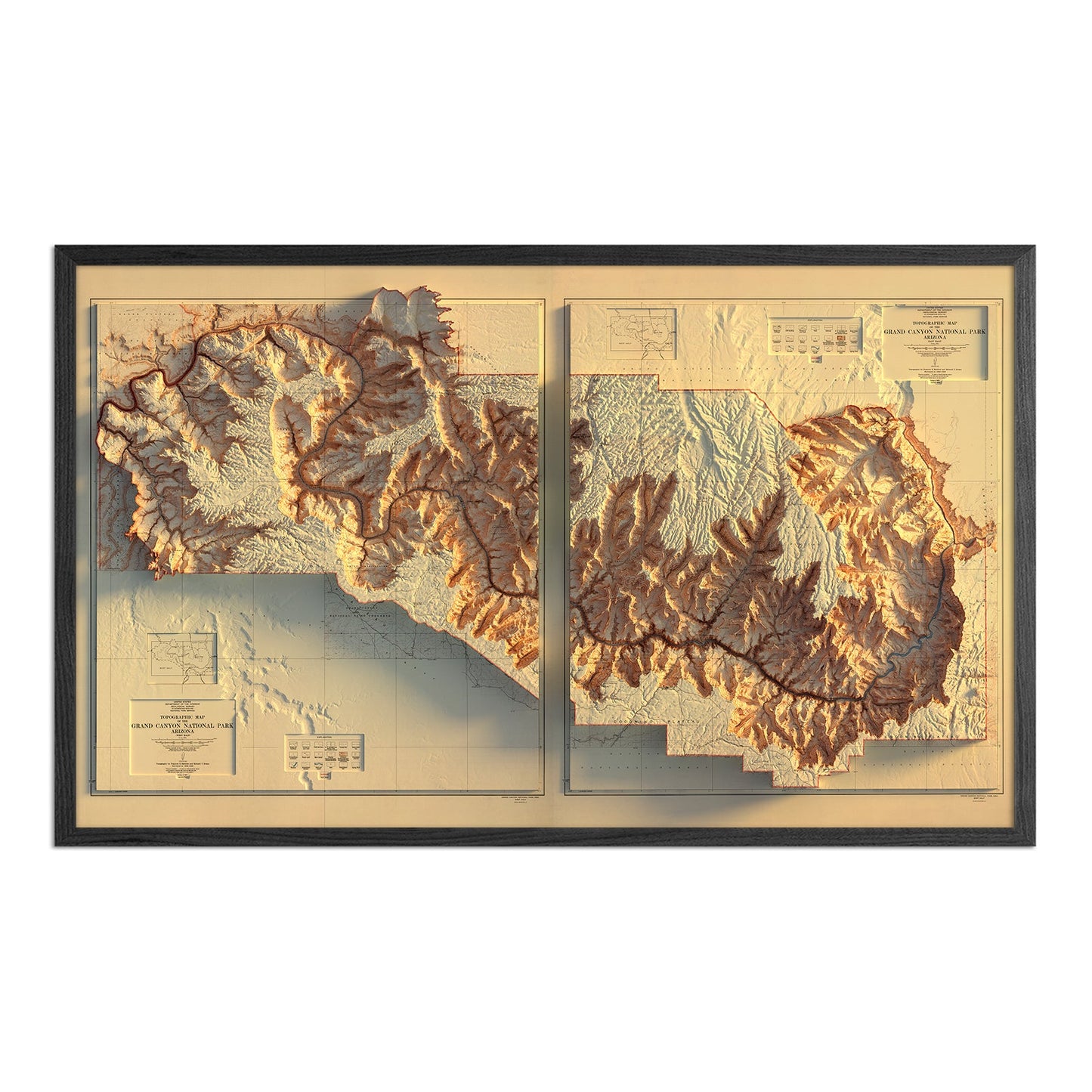 Vintage Grand Canyon Relief Map - 1948