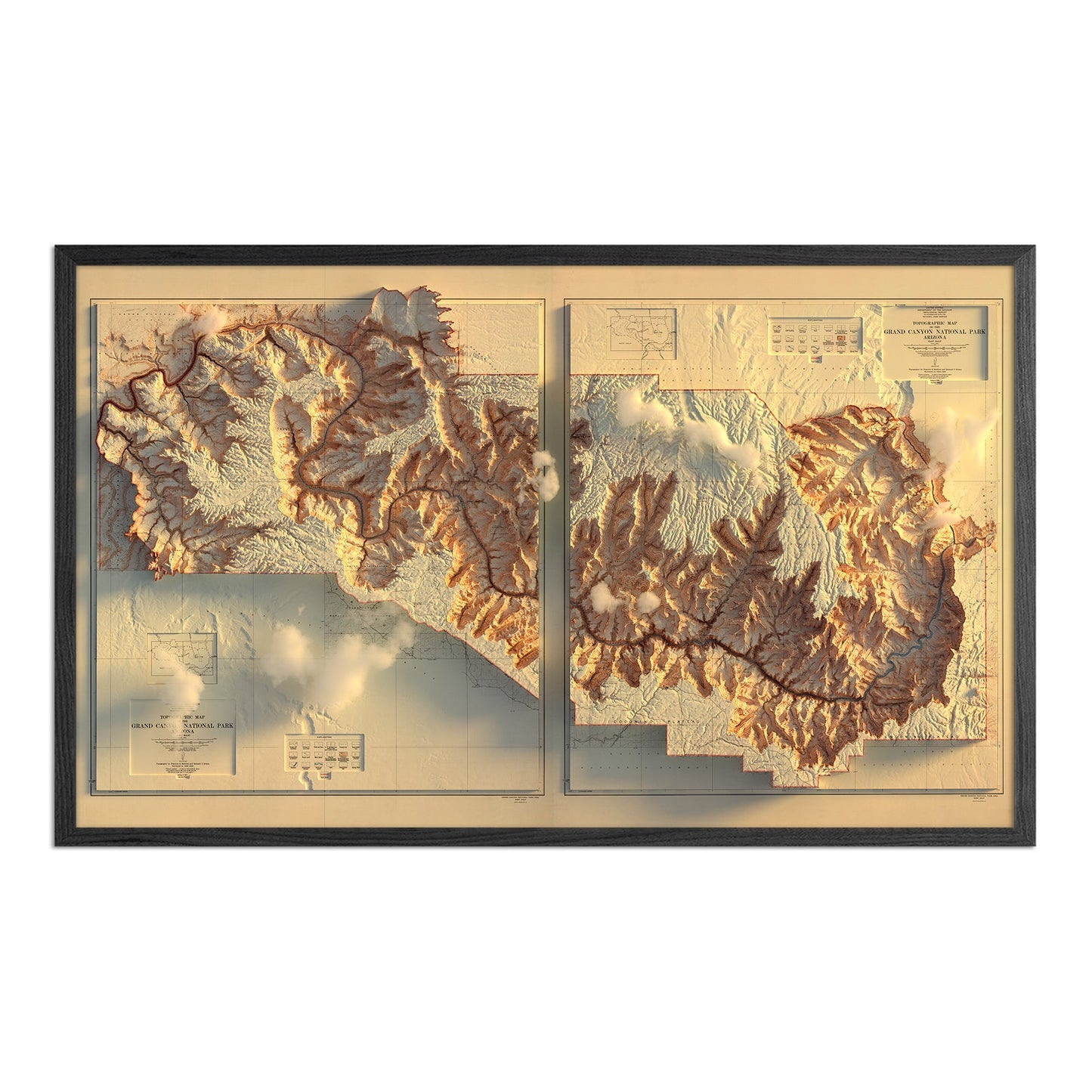 Vintage Grand Canyon Relief Map - 1948