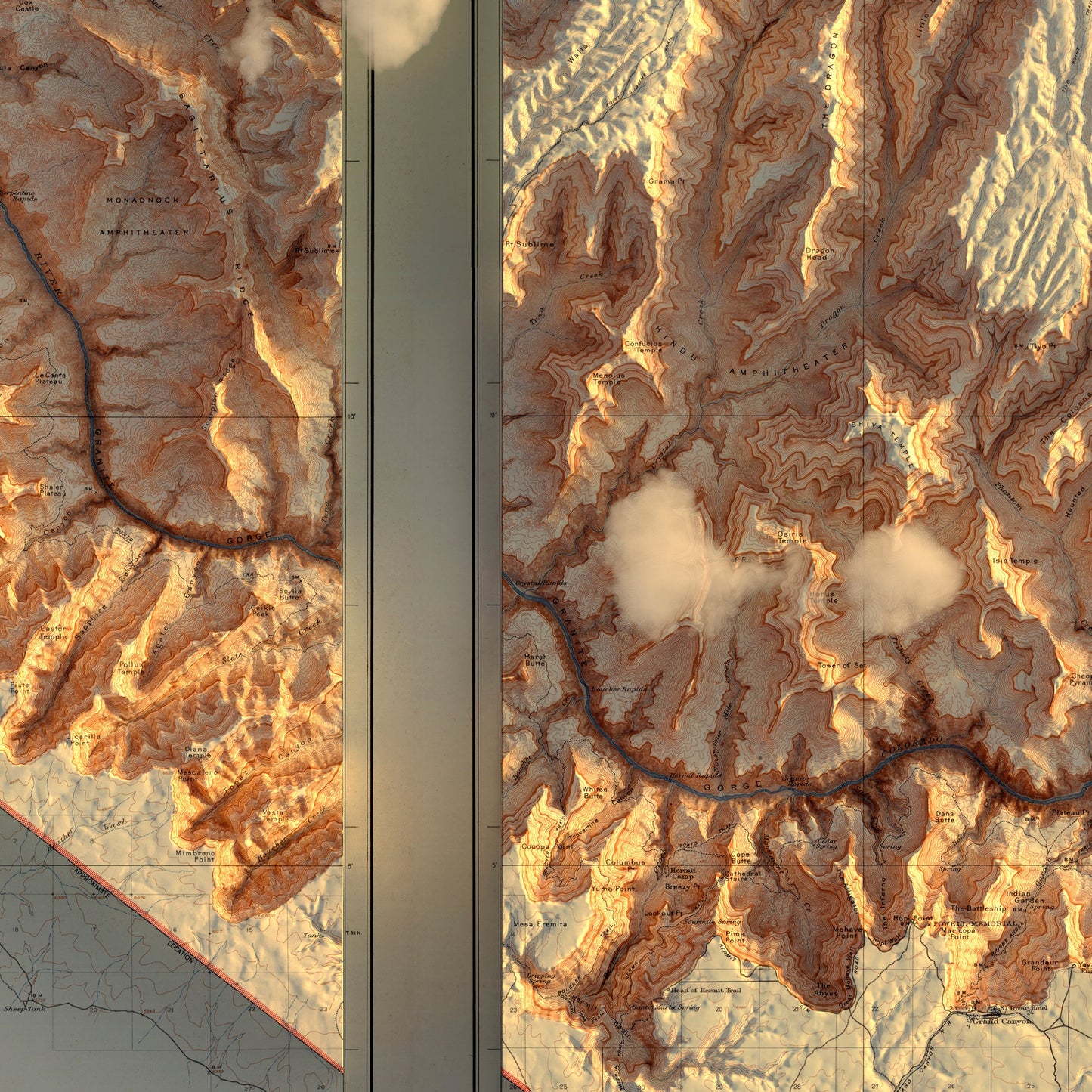 Grand Canyon 1948 Shaded Relief Map