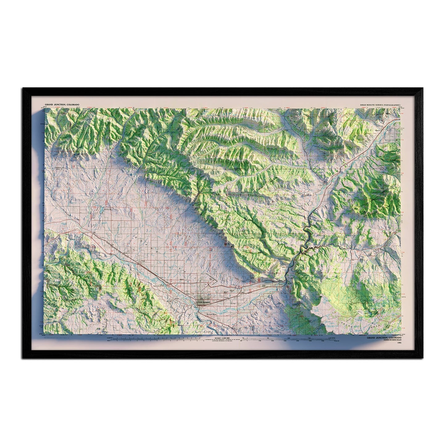 Grand Junction Relief Map - 1981