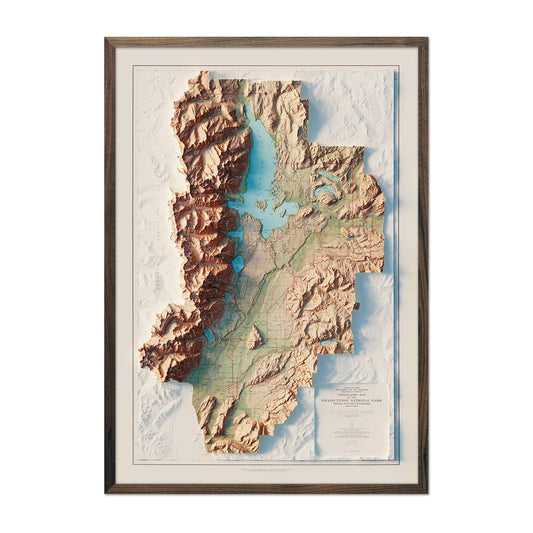 Grand Teton National Park 1965 Relief Map