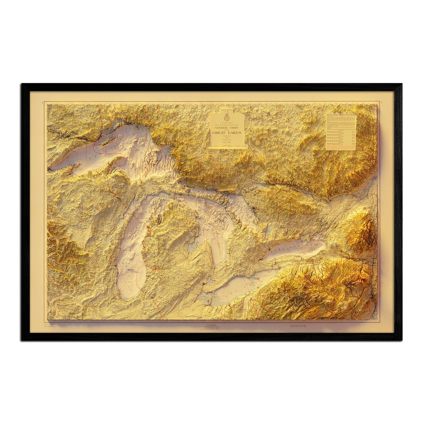 Great Lakes 1955 Relief Map