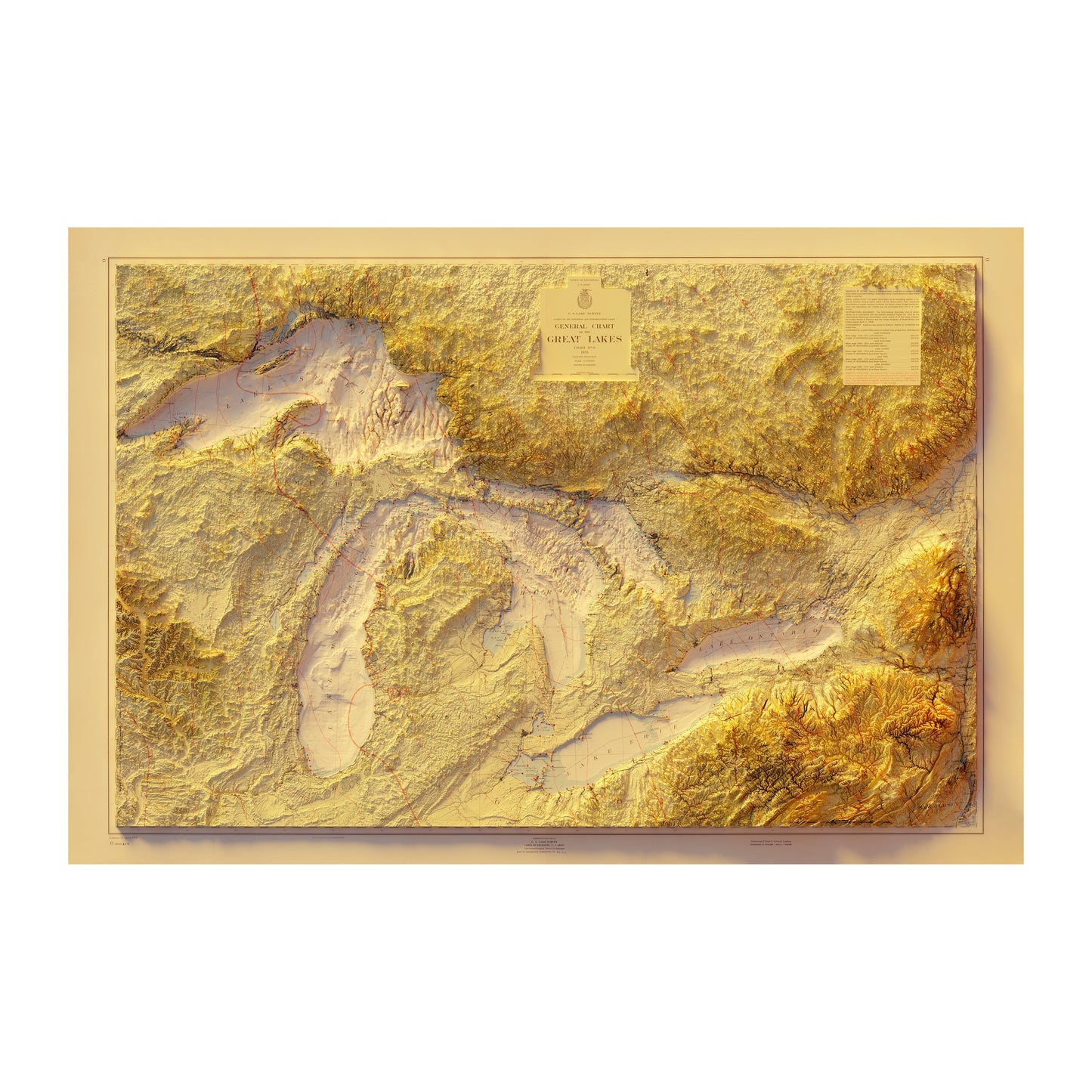 Great Lakes 1955 Relief Map