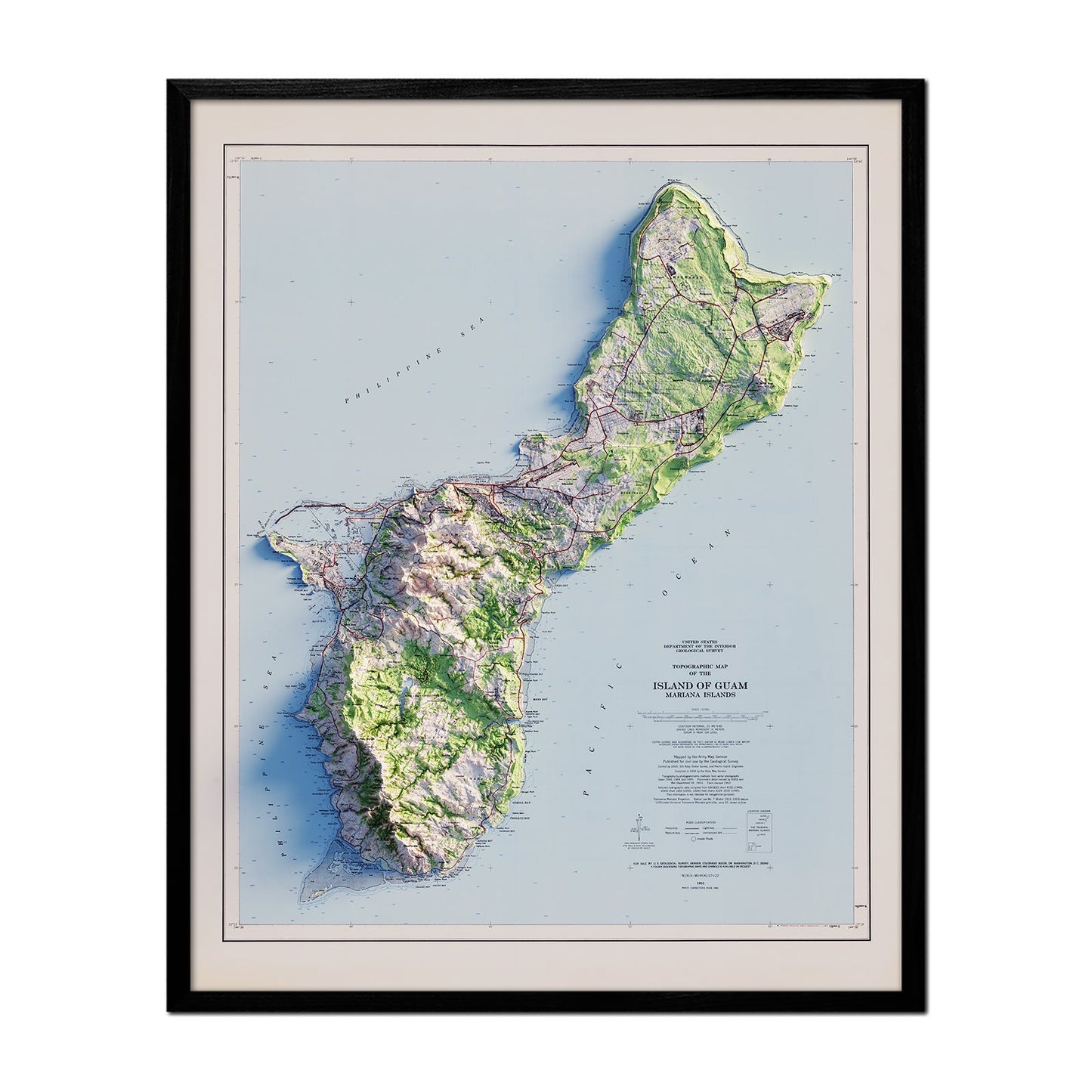 Guam Relief Map - 1965