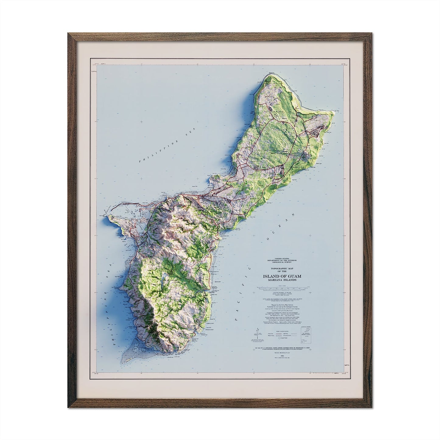 Guam Relief Map - 1965