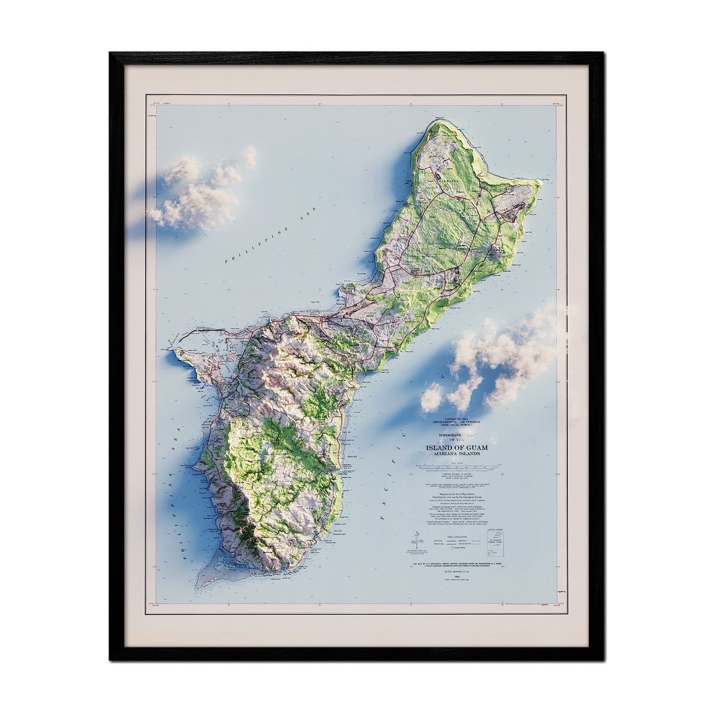 Guam Relief Map - 1965
