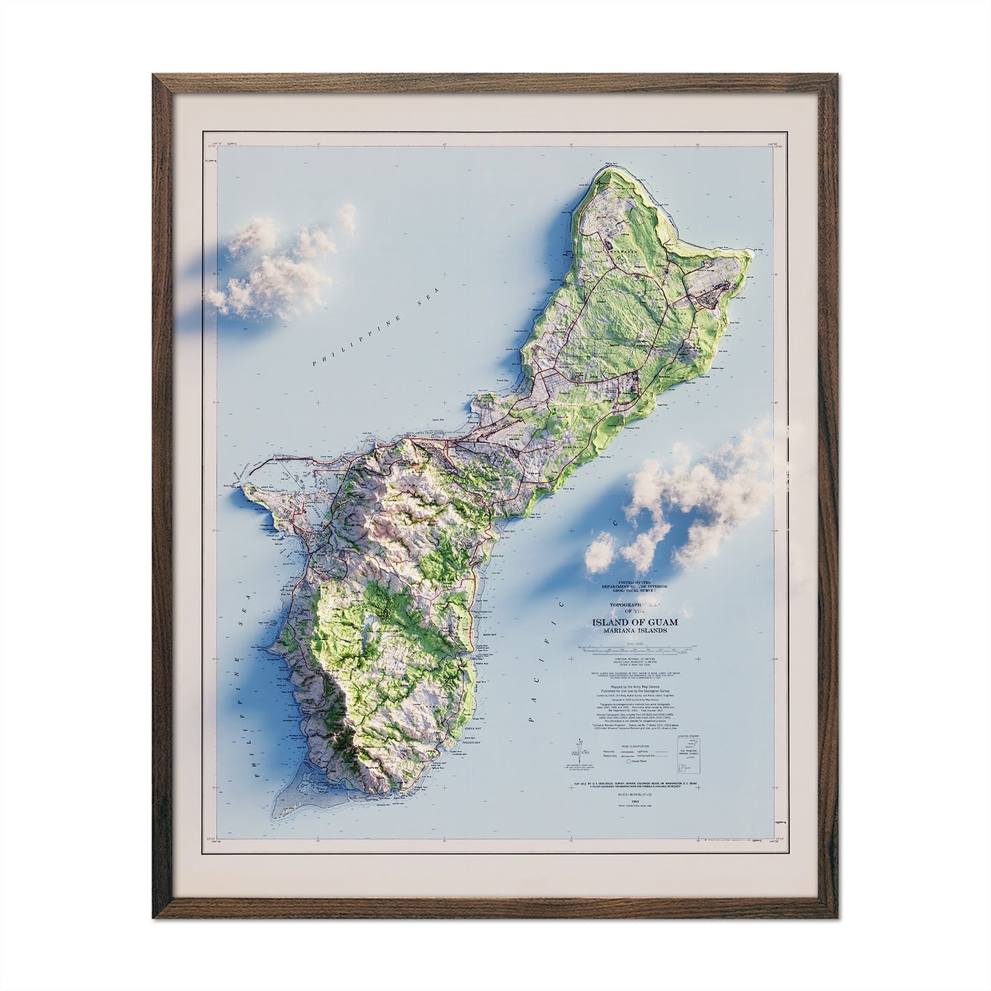 Guam Relief Map - 1965