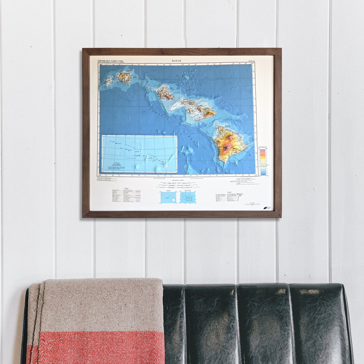 Hawaii Islands 1971 3D Raised Relief Map
