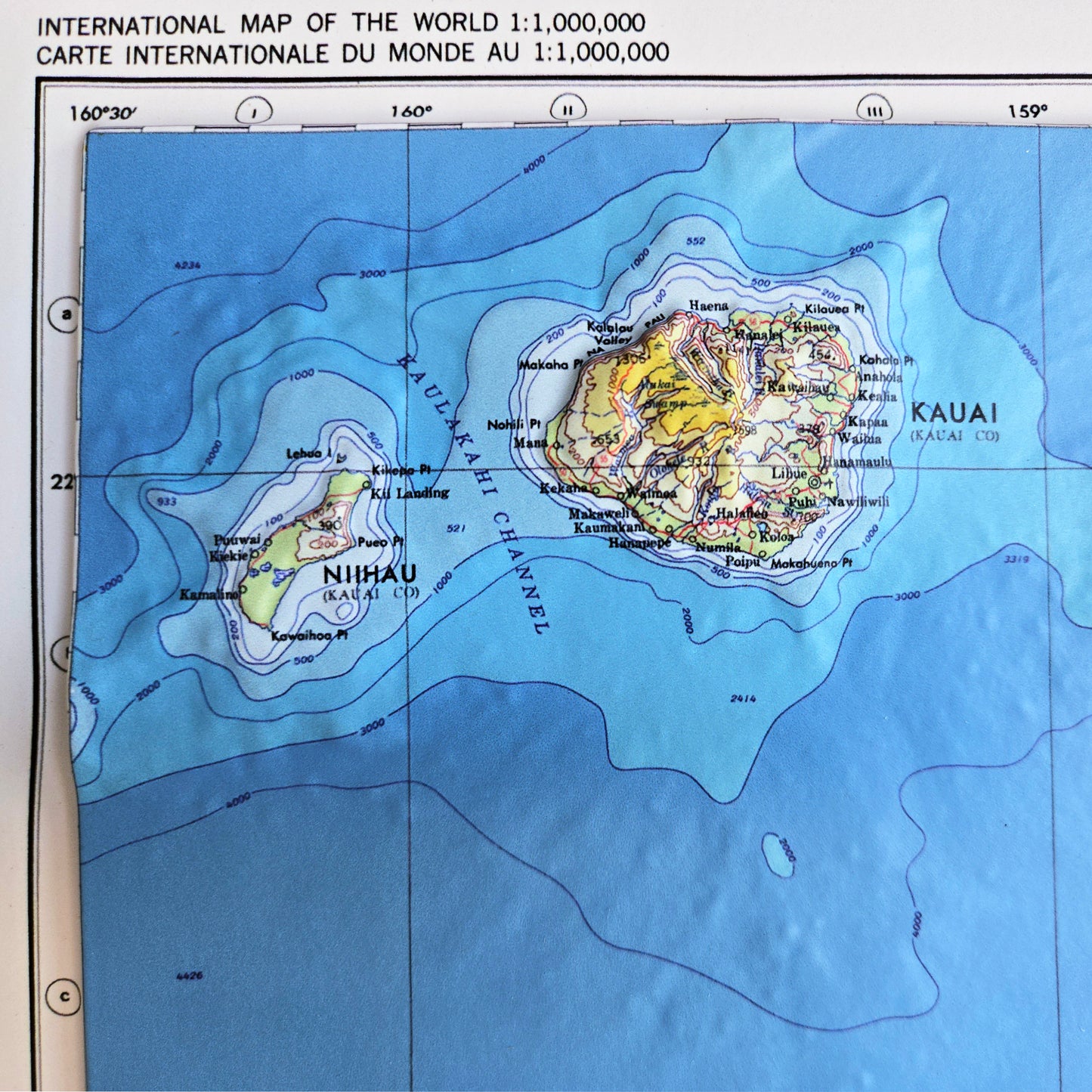 Hawaii Islands 1971 3D Raised Relief Map