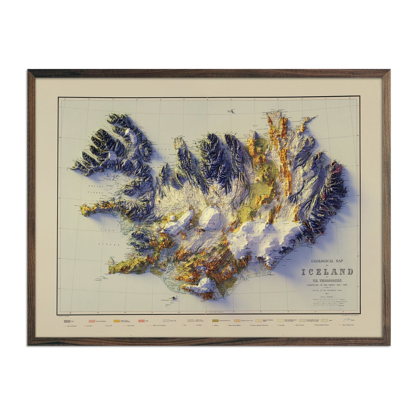 Iceland 1901 Relief Map