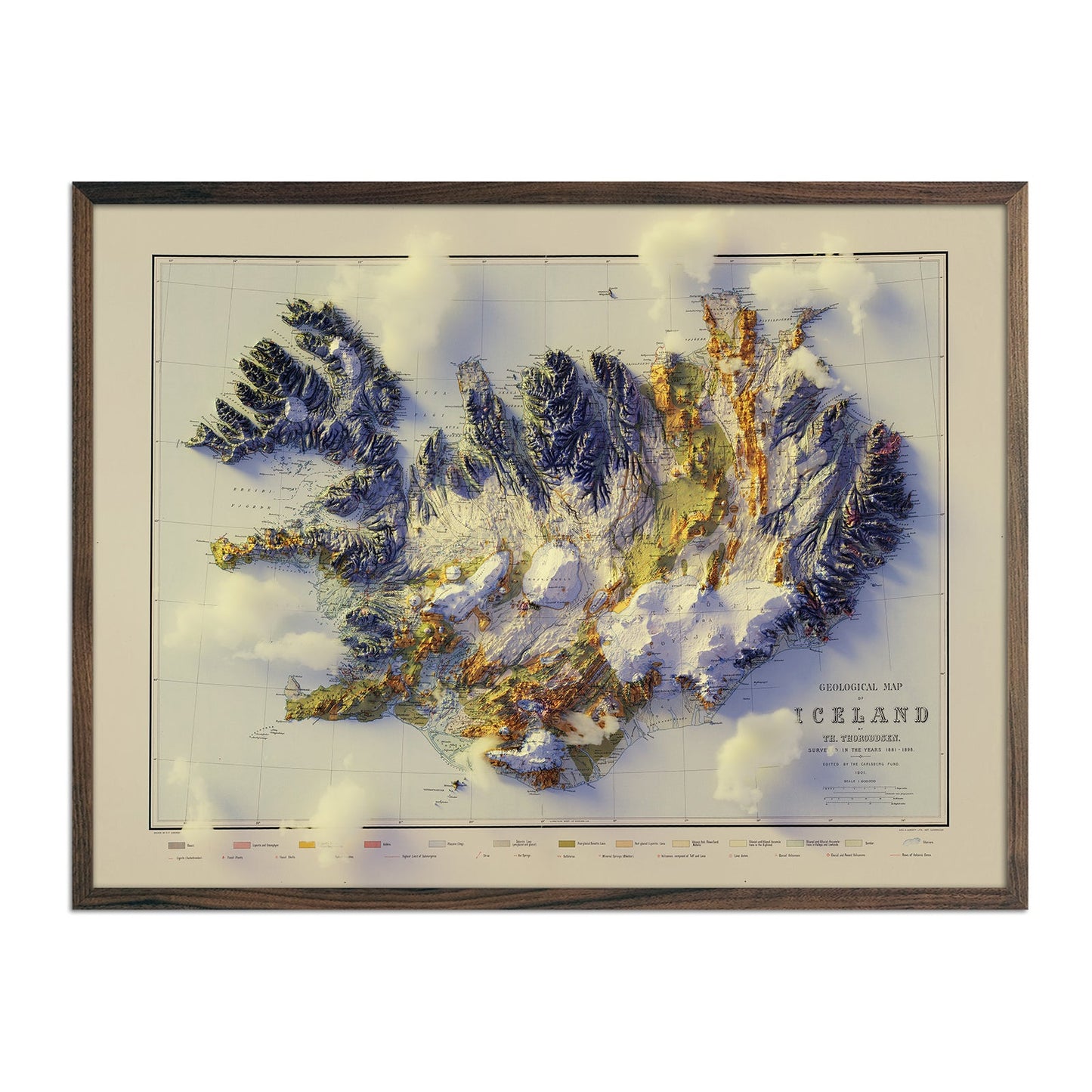 Iceland 1901 Relief Map