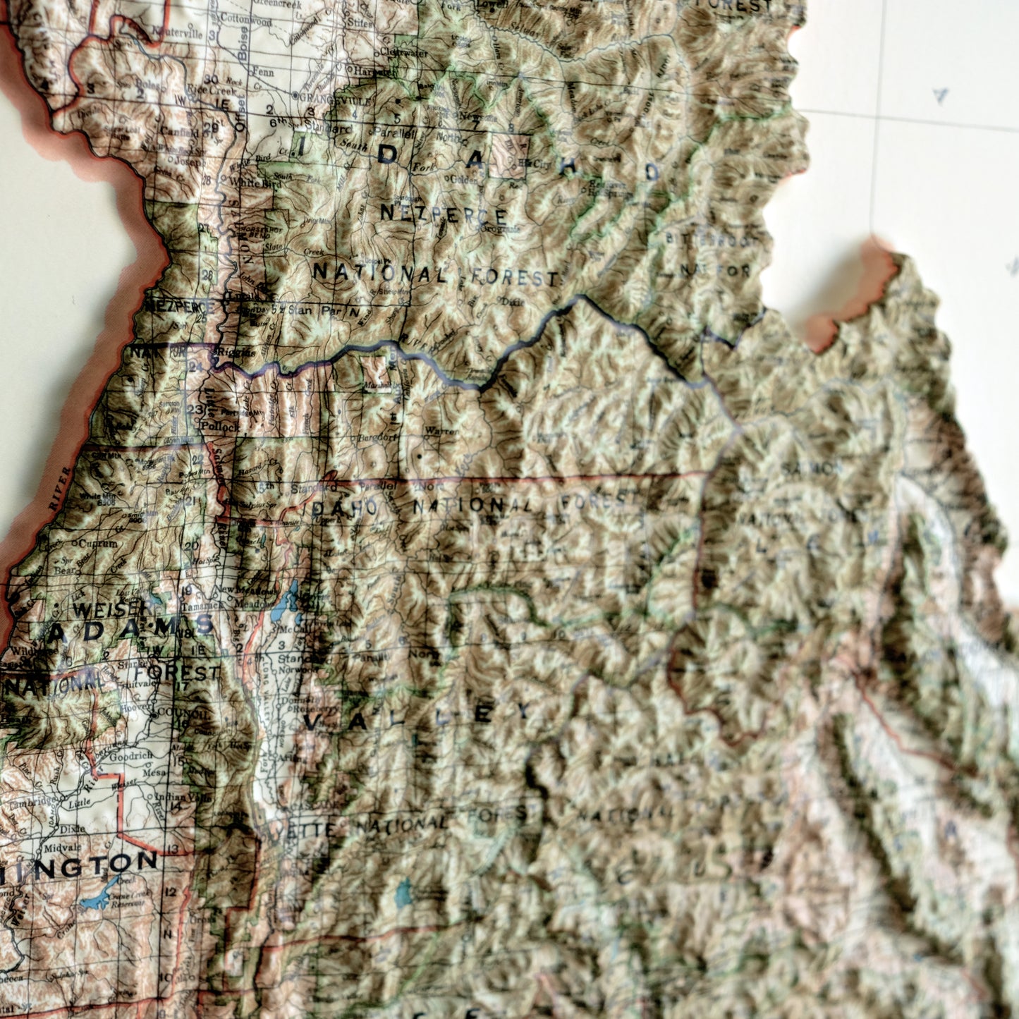 Idaho 1932 3D Raised Relief Map