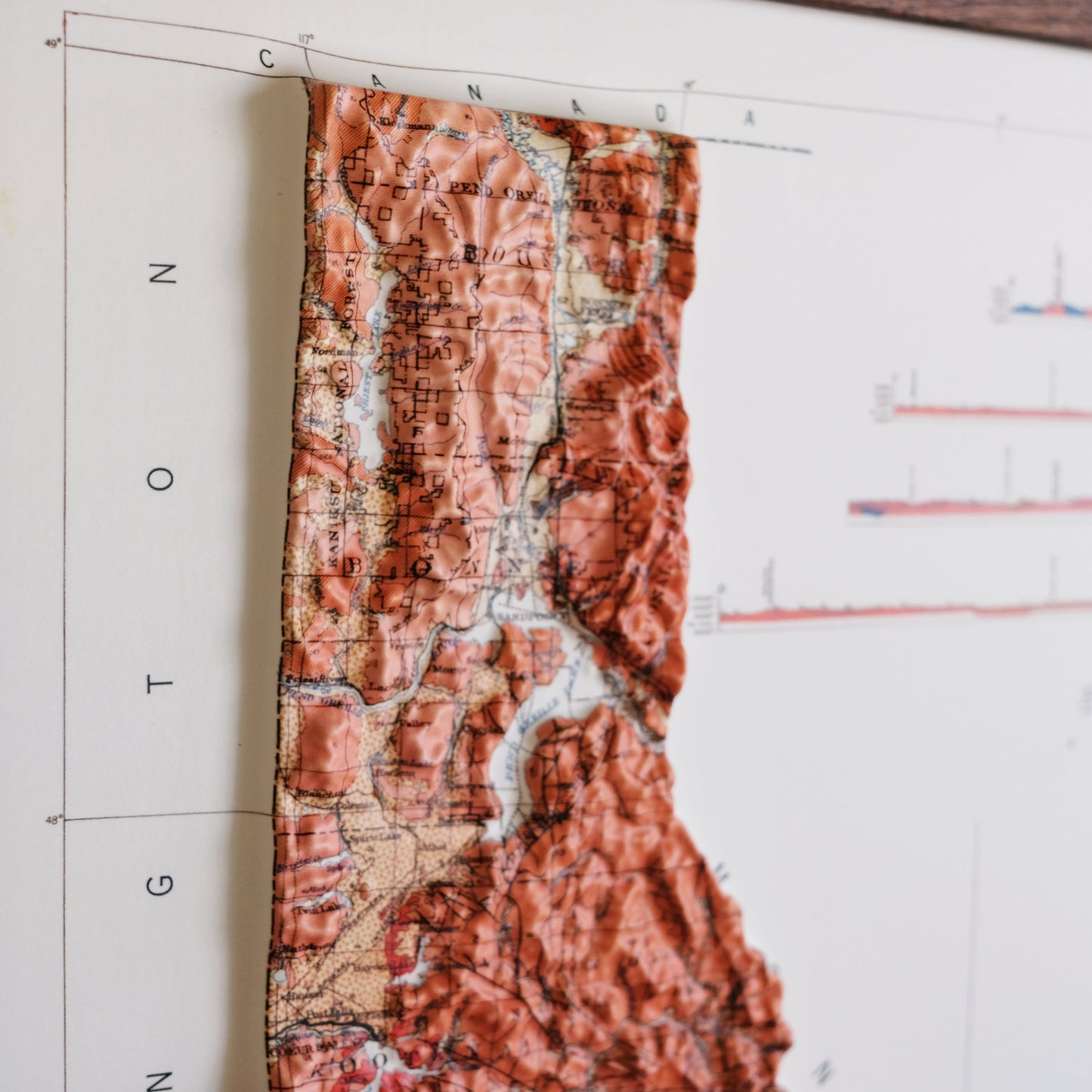 Idaho 1959 3D Raised Relief Map