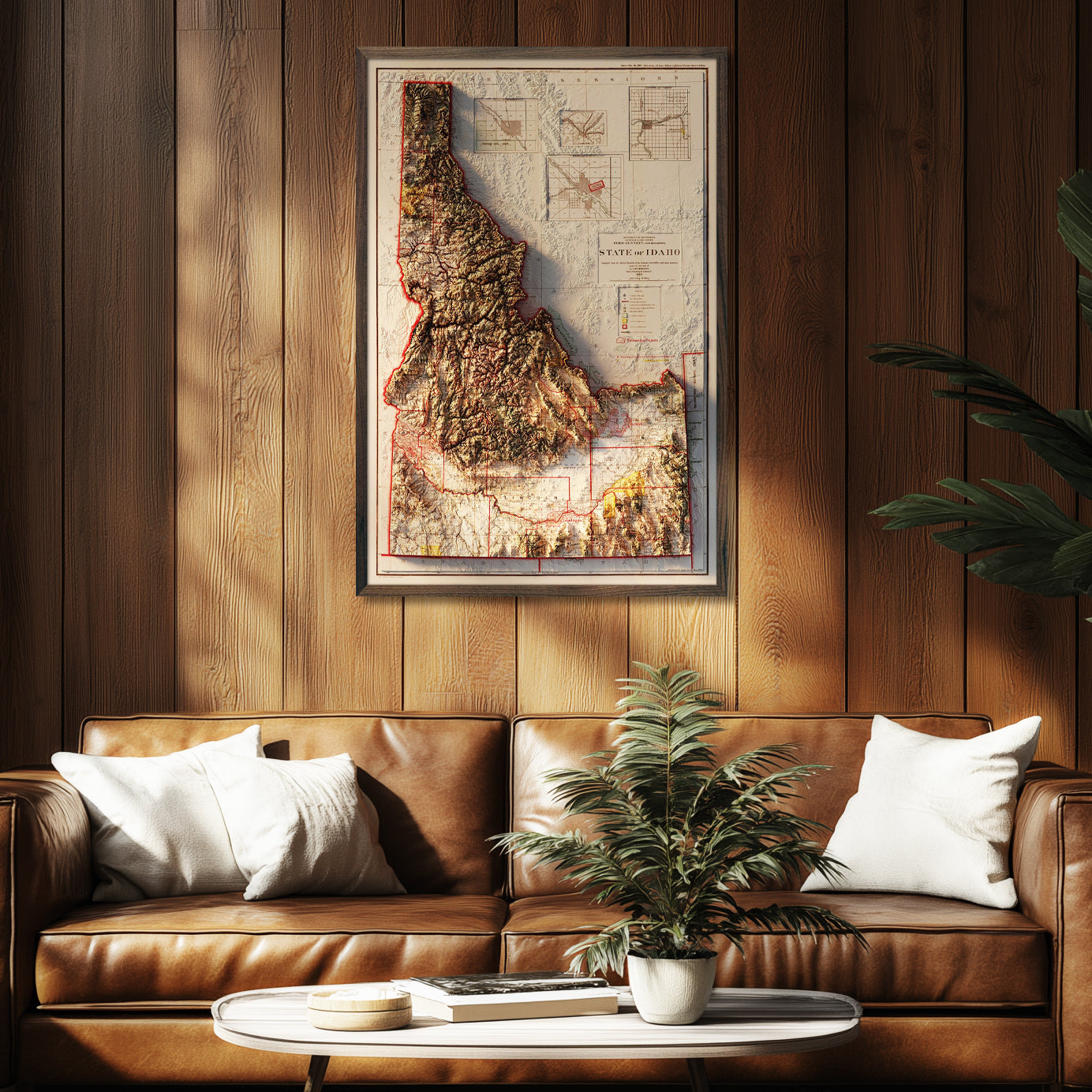 Idaho 1909 Shaded Relief Map