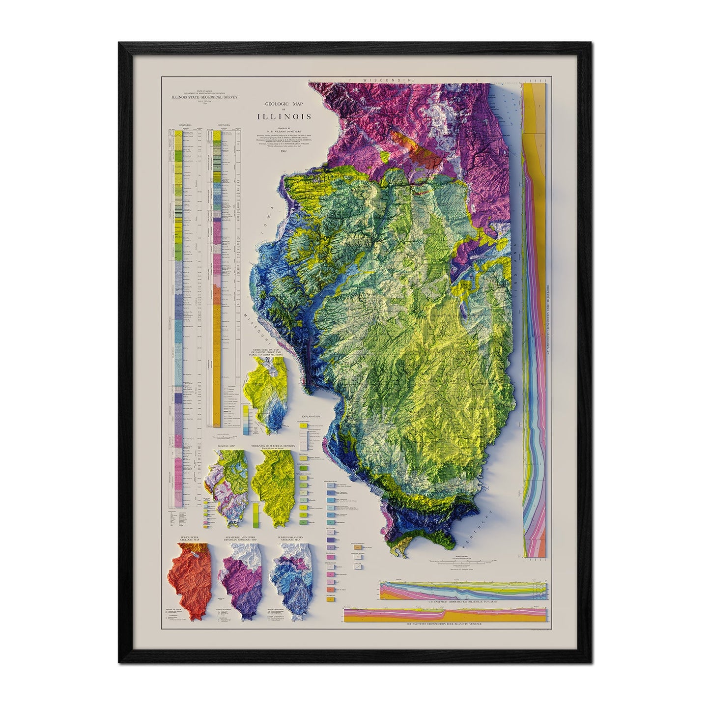 Illinois Relief Map - 1967