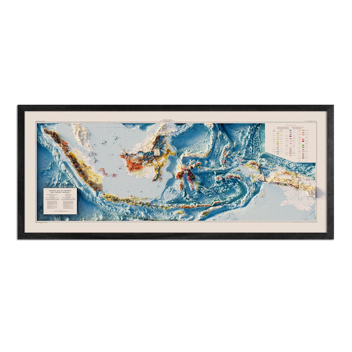 Vintage Relief Map of Indonesia - 1965