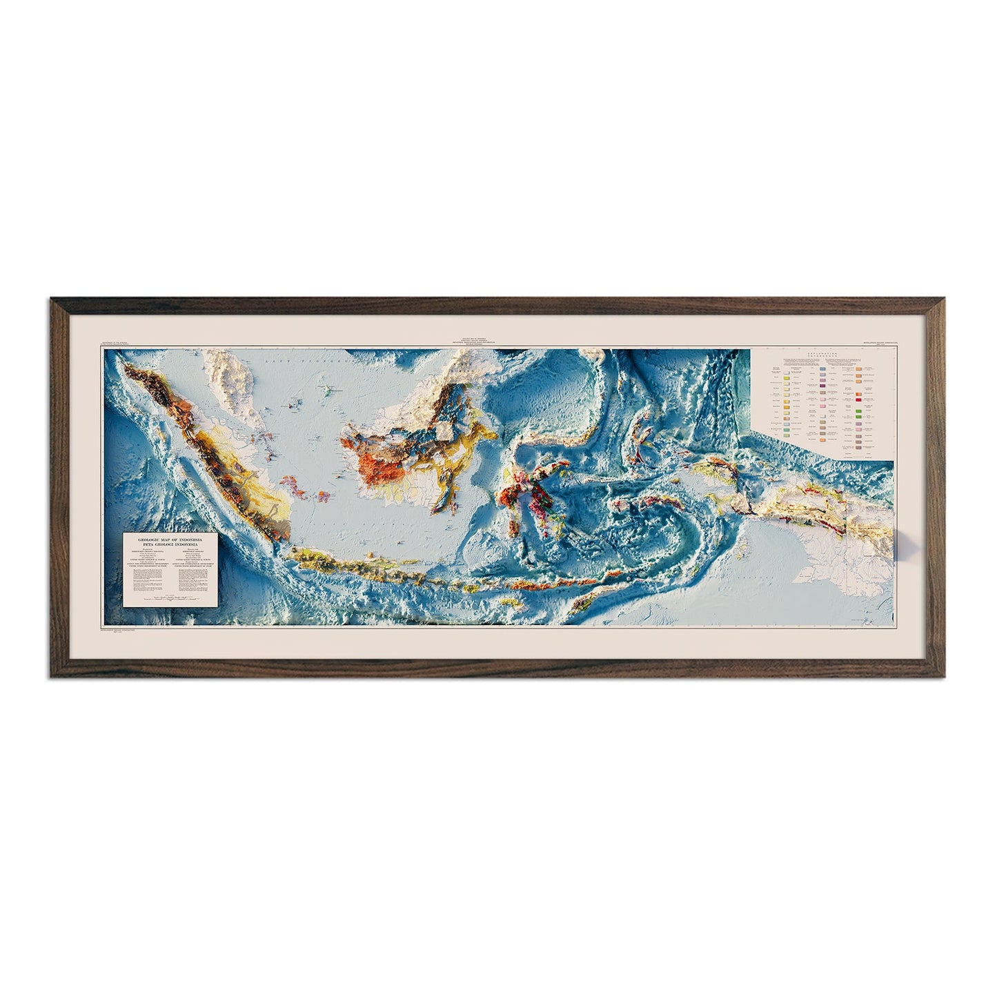 Vintage Relief Map of Indonesia - 1965