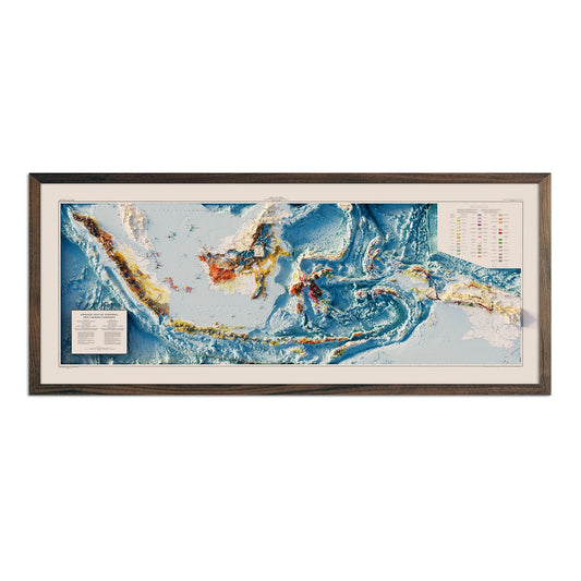 Vintage Relief Map of Indonesia - 1965