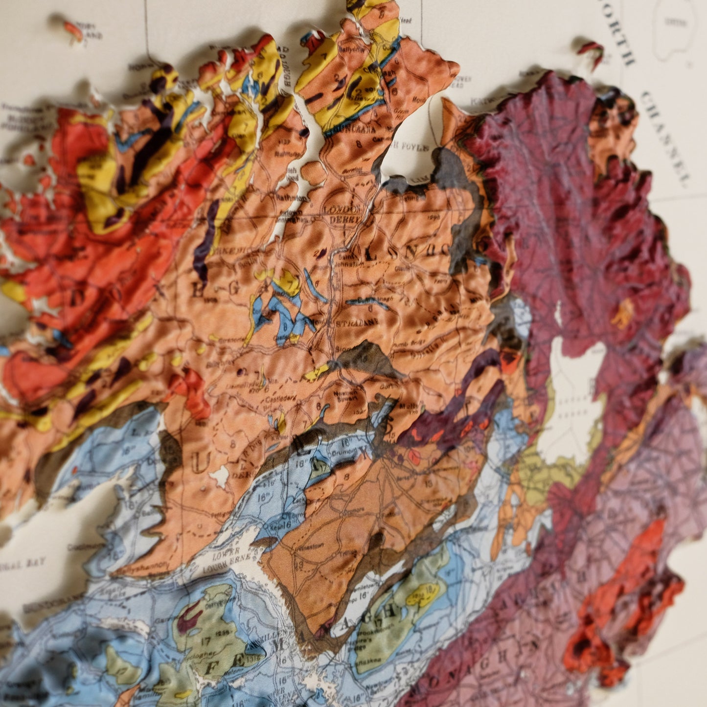 Ireland 1962 3D Raised Relief Map