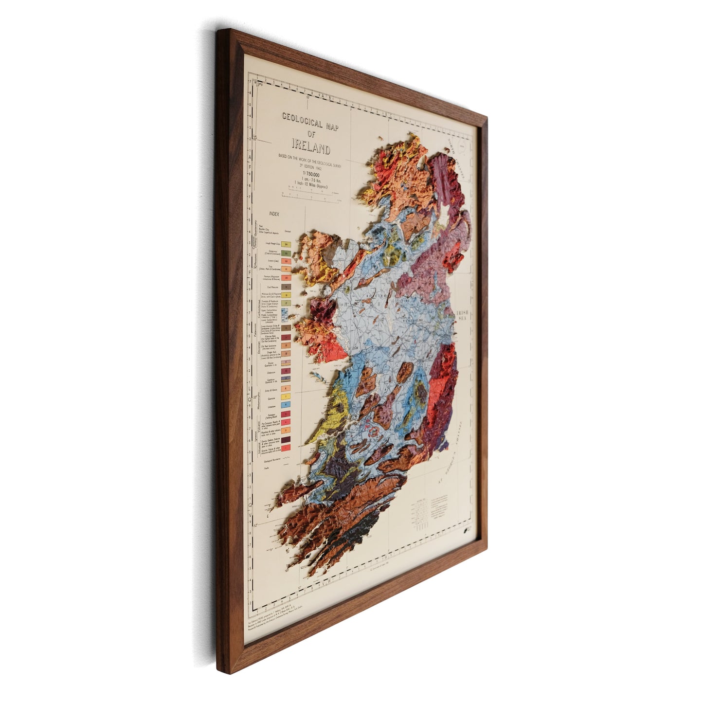 Ireland 1962 3D Raised Relief Map