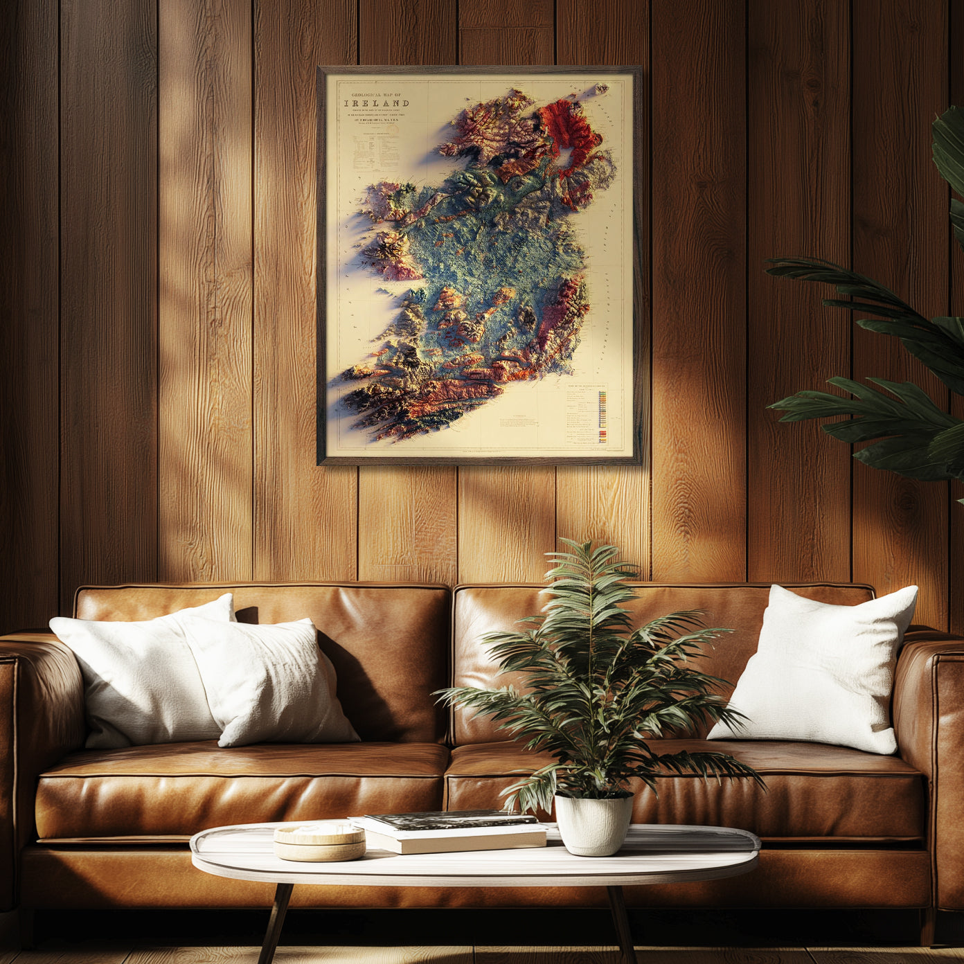 Ireland 1878 Shaded Relief Map