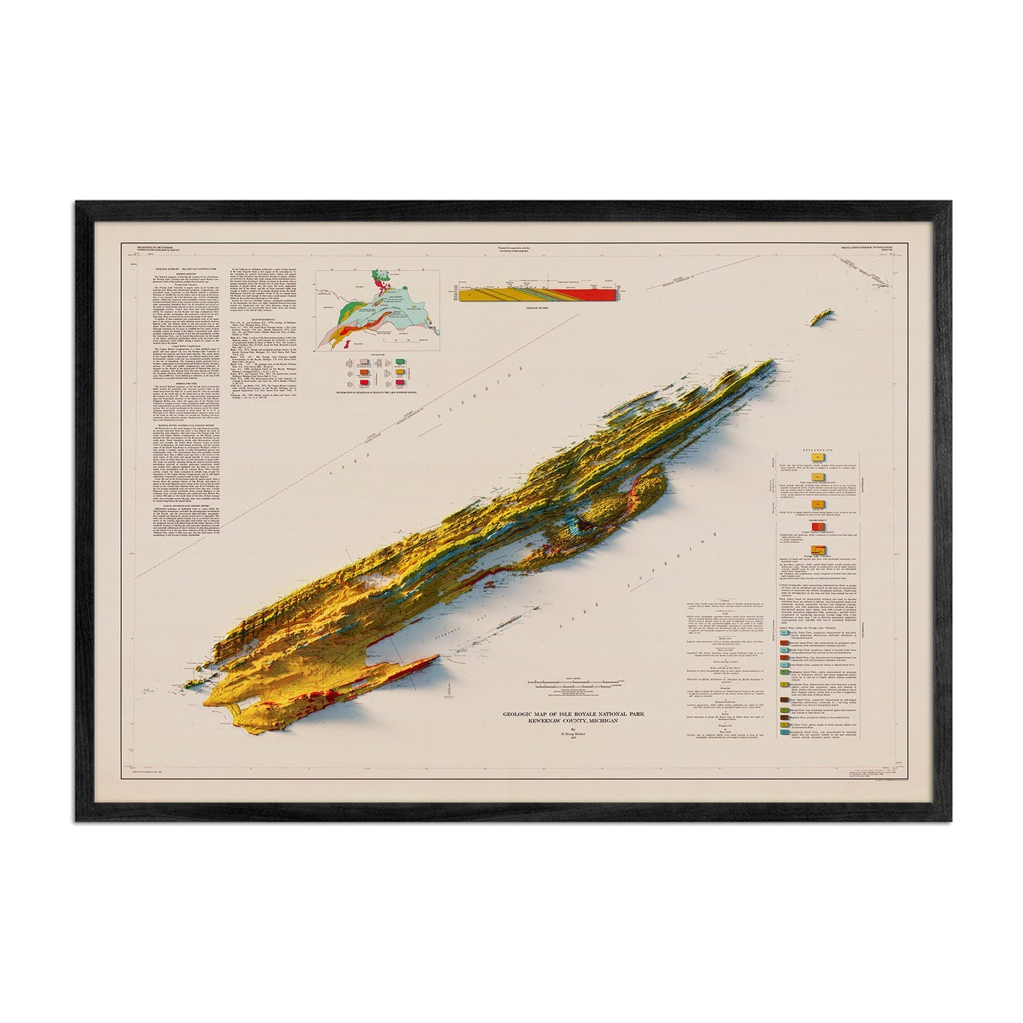 Isle Royale 1973 Relief Map