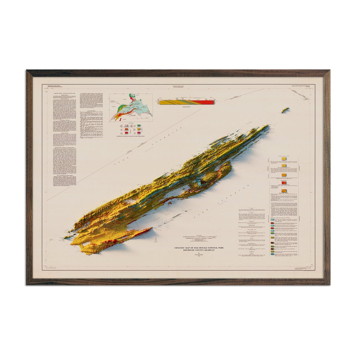 Isle Royale 1973 Relief Map