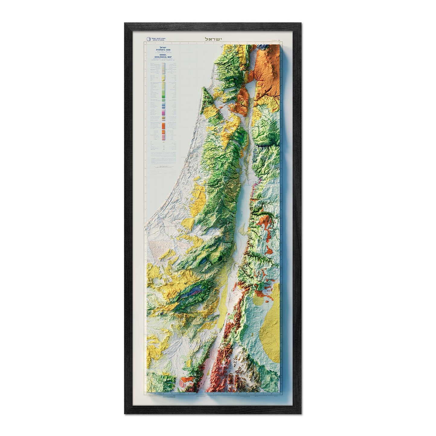 Vintage Israel Relief Map - 1965