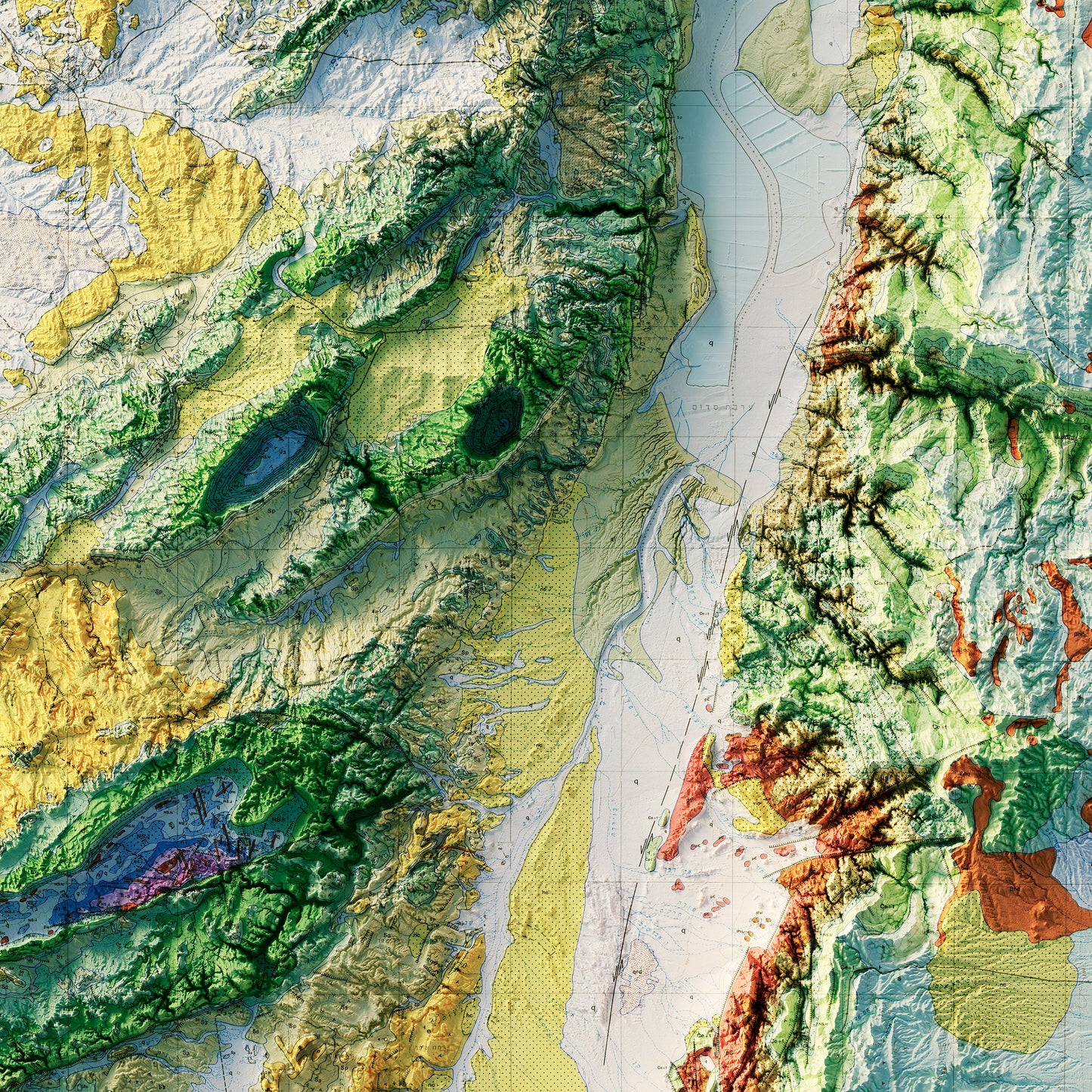 Israel 1965 Shaded Relief Map