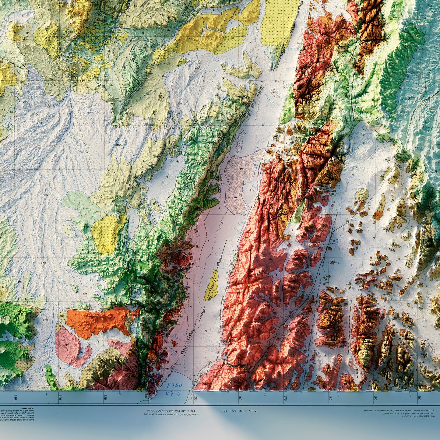 Israel 1965 Shaded Relief Map