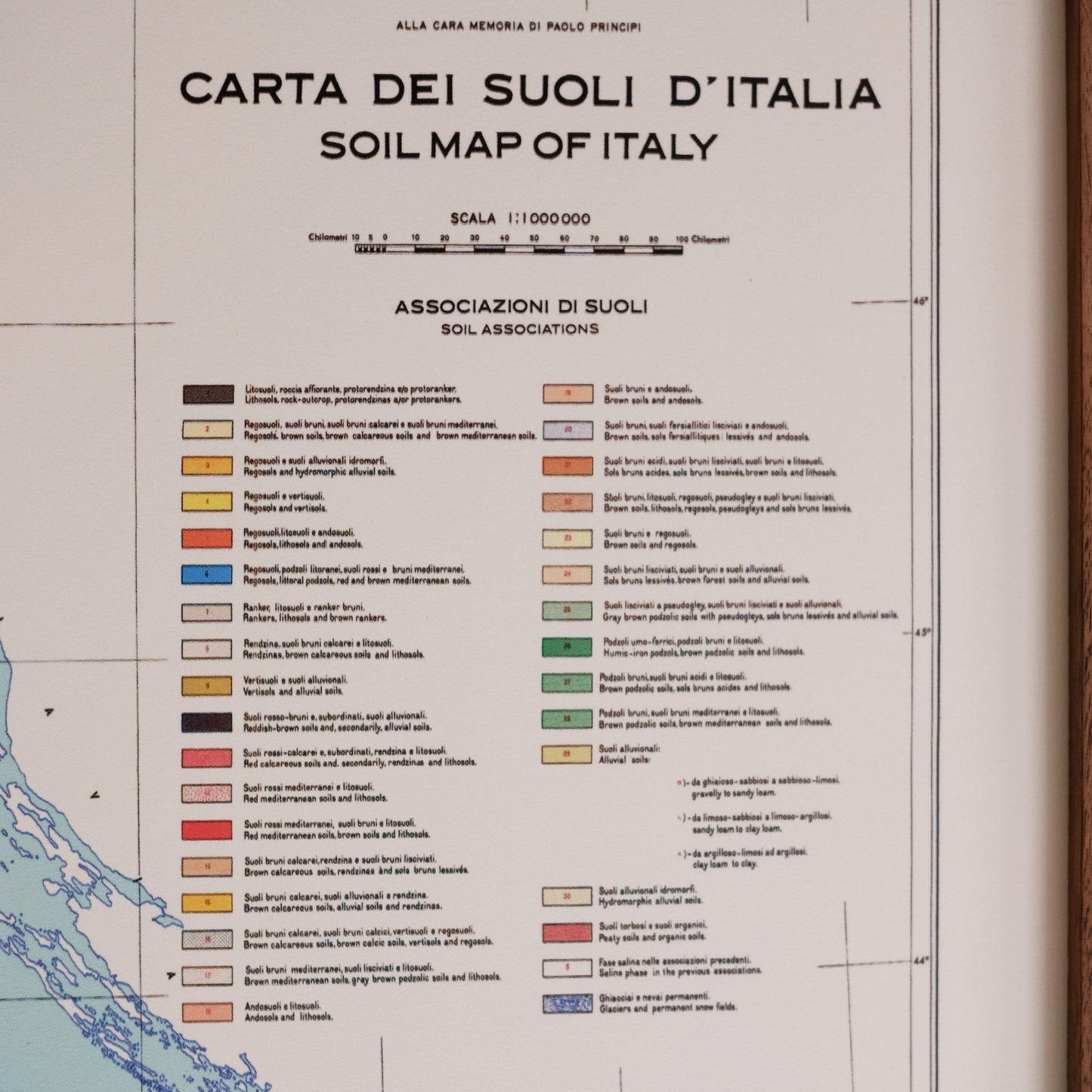 Italy 1966 3D Raised Relief Map