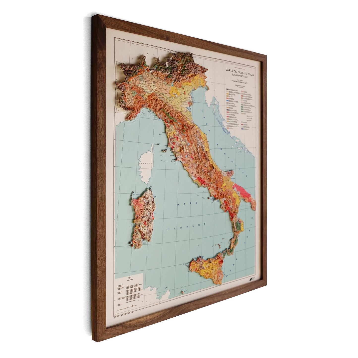 Italy 1966 3D Raised Relief Map