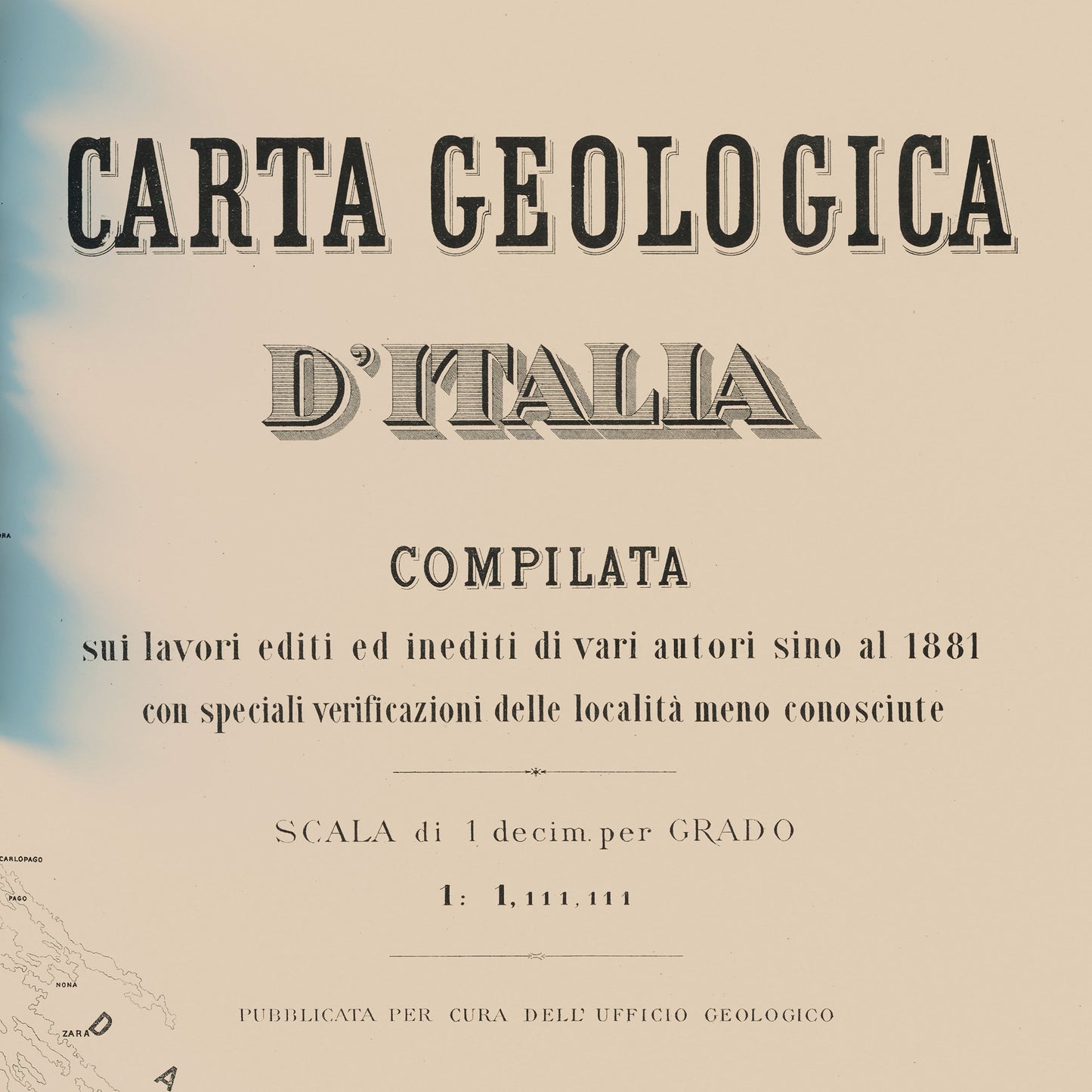 Italy 1881 Shaded Relief Map