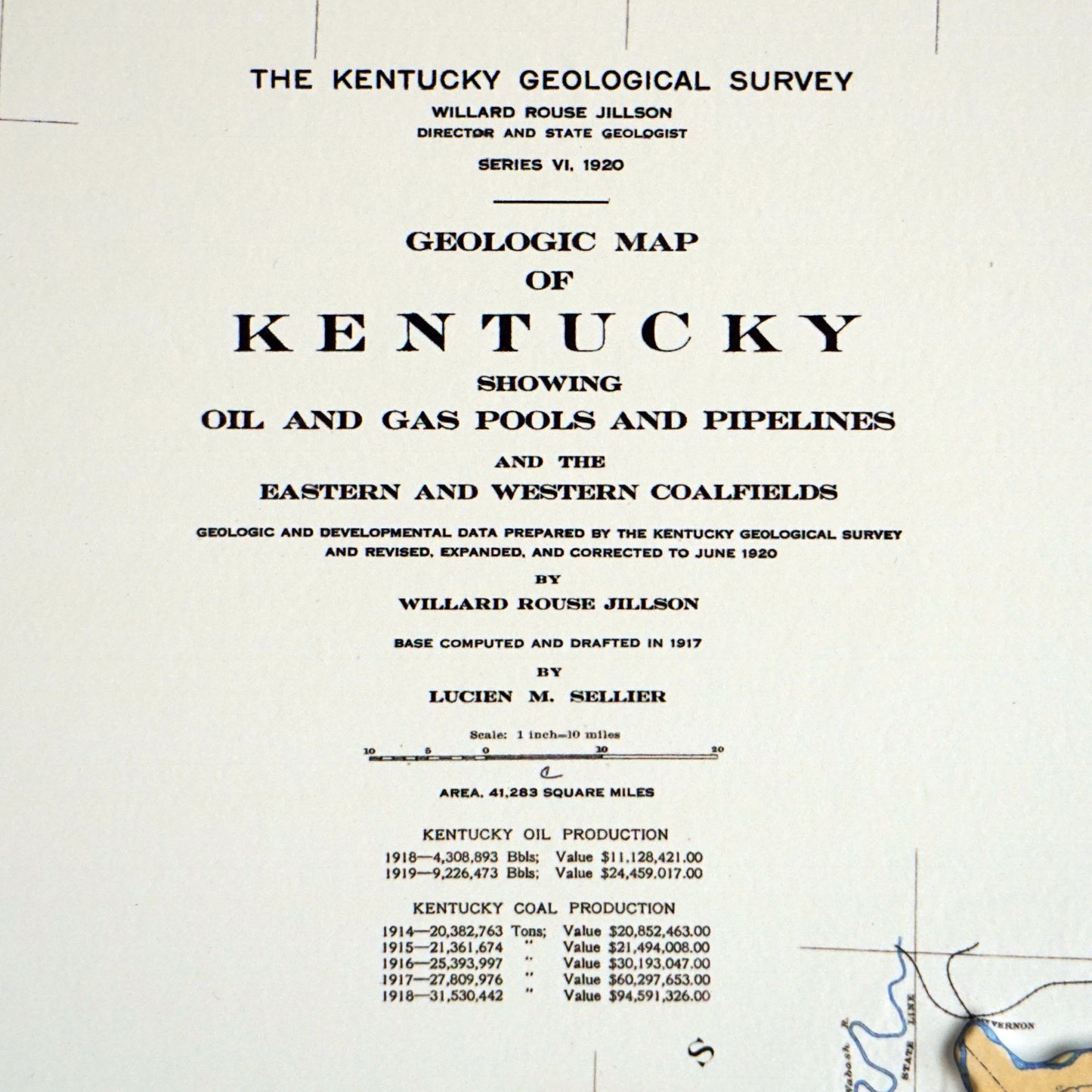Kentucky 1920 3D Raised Relief Map