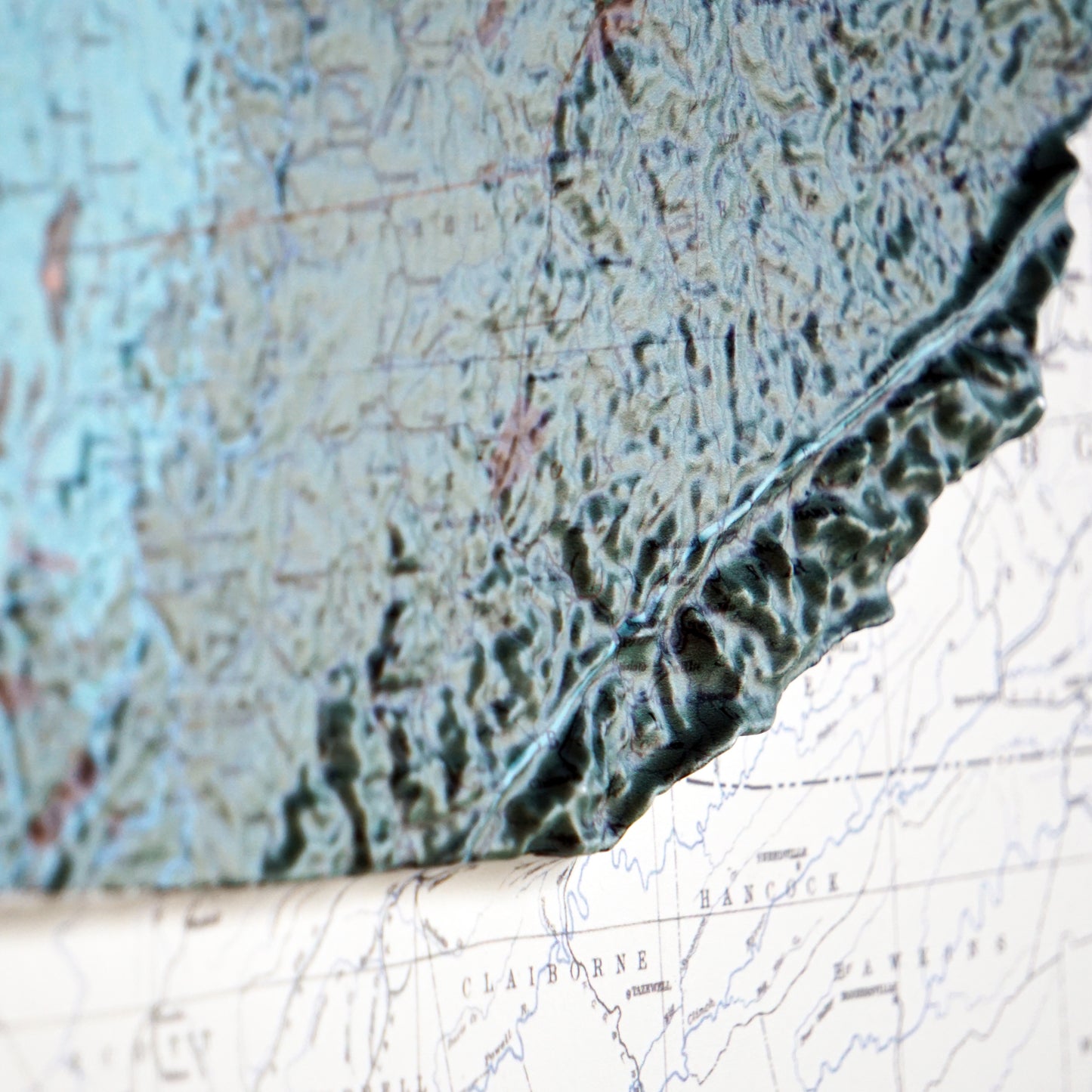 Kentucky 1920 3D Raised Relief Map