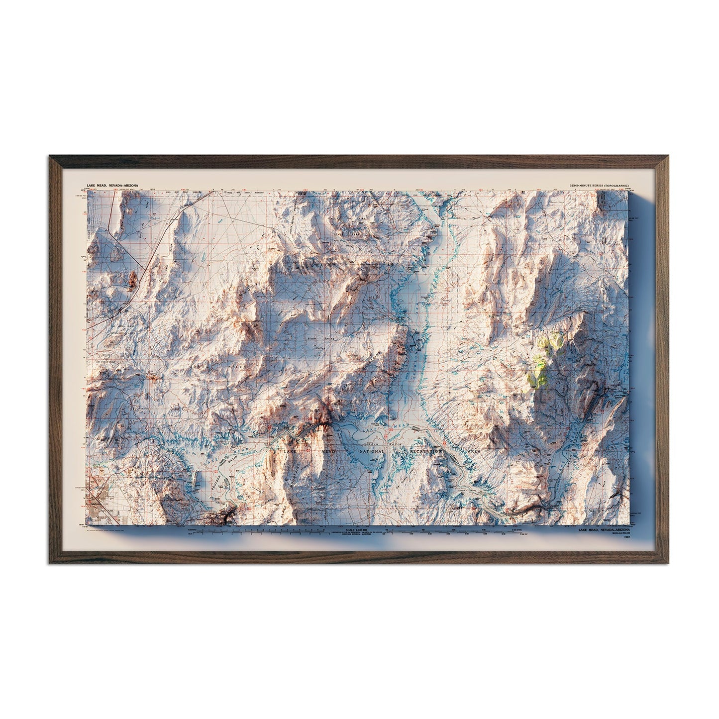 Lake Mead 1987 Shaded Relief Map