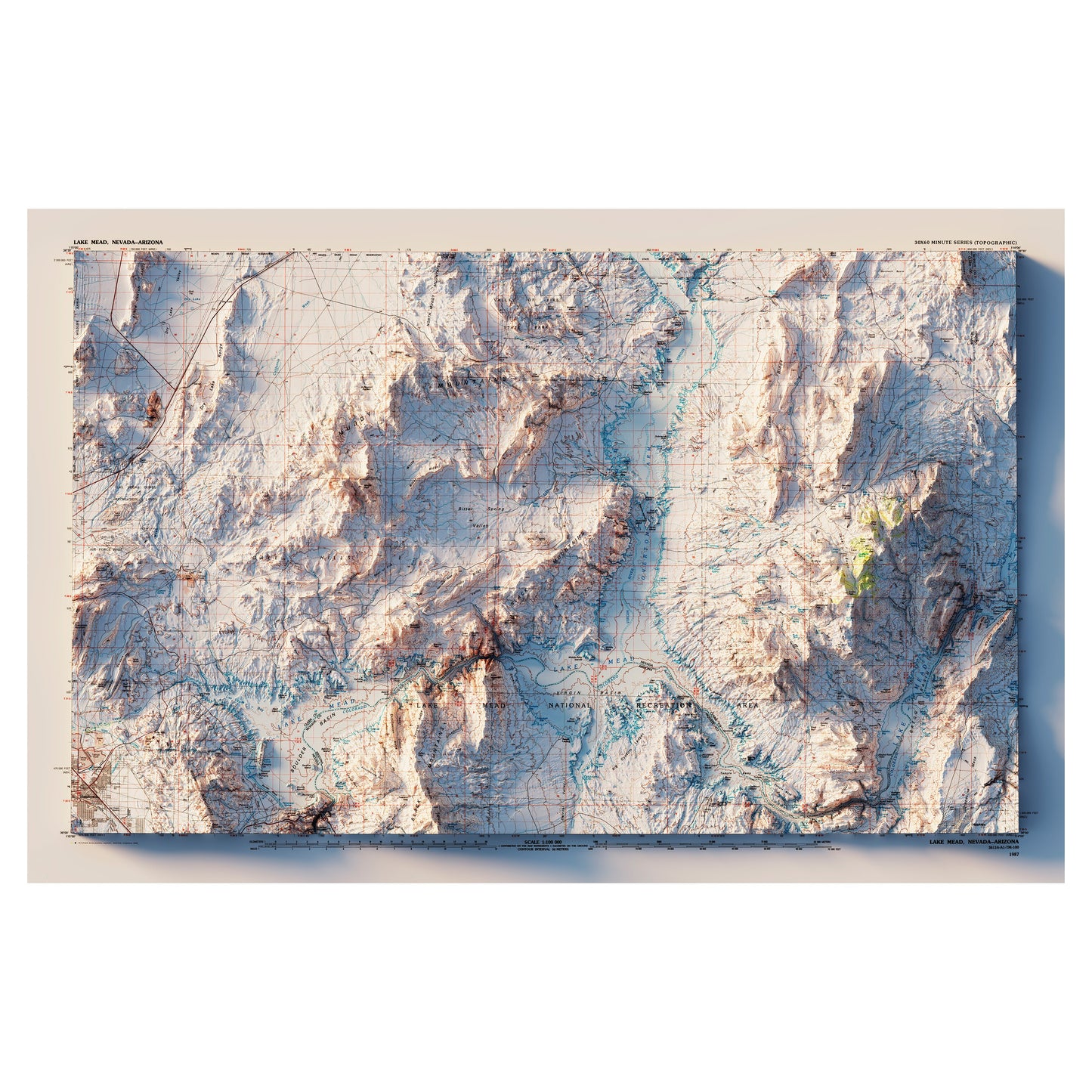 Lake Mead 1987 Shaded Relief Map